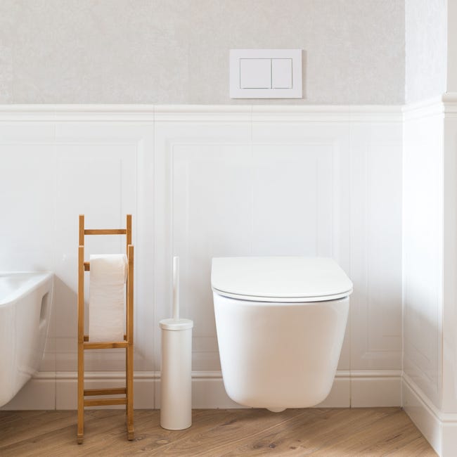 Relaxdays Abattant WC frein de chute, L x P : 36 x 44 cm, forme D, siège  toilette résine thermodurcissable, blanc