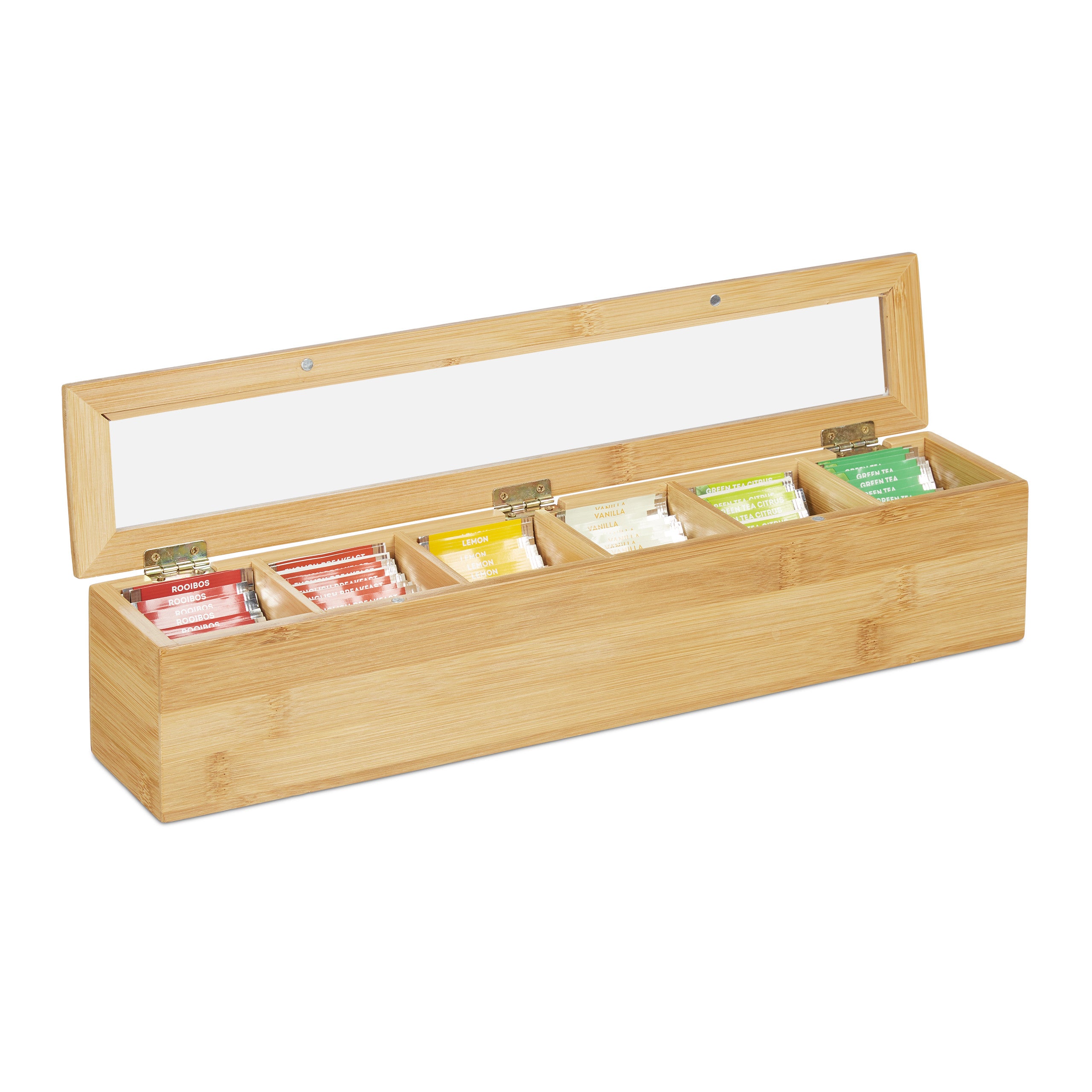 scatola organizer per tè in legno per bustine di tè 8x18cm Organizer porta bustina di tè 