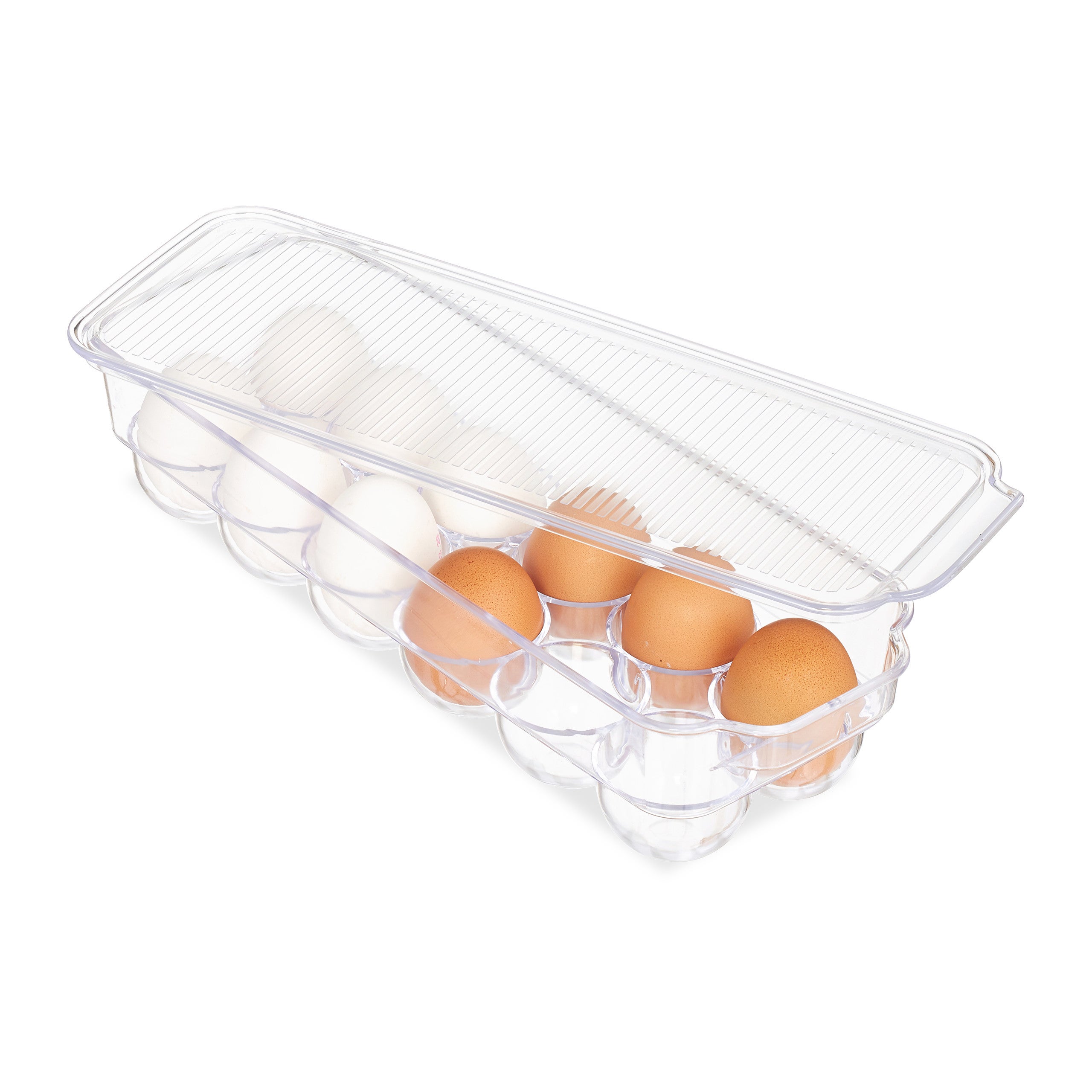 Contenitore per uova con 18 griglie in plastica esterni porta uova EMPYOU grigio 12 adatto per frigoriferi 