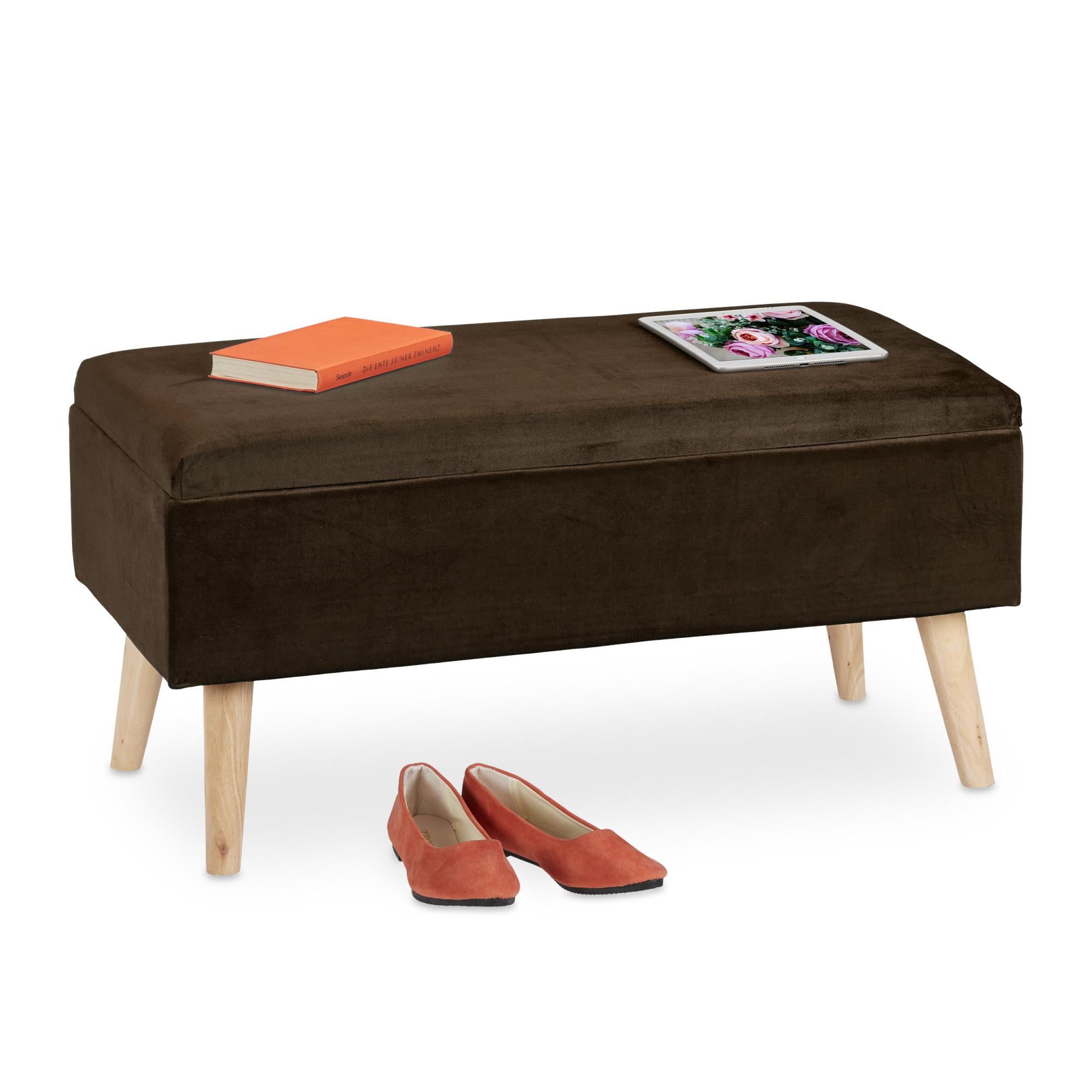 Relaxdays Panca Contenitore Pieghevole Con 4 Cassetti – Per Ingresso O Camera Letto, Grigia, 39x60x38 Cm, Porta Giochi E Scarpe