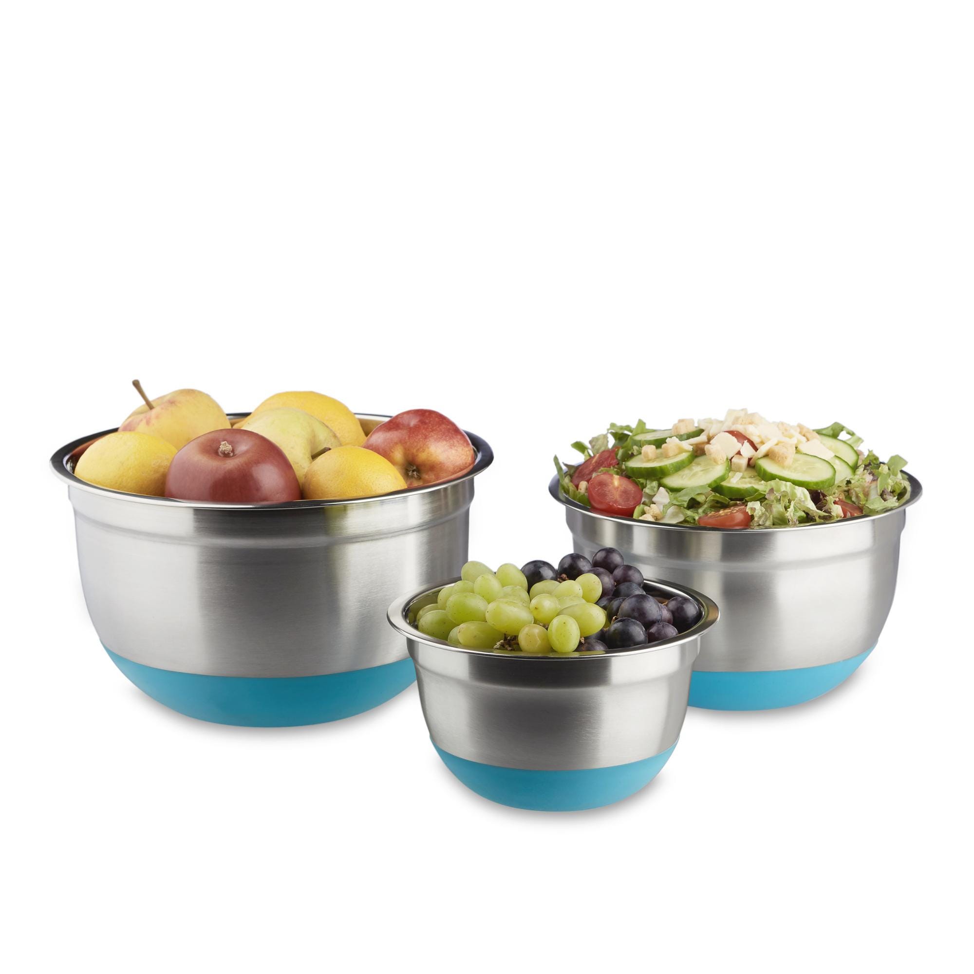 HaWare Set di 6 ciotole per insalata, in acciaio inox, con coperchio HaWare Set di 6 ciotole per insalata, in acciaio inox, con coperchio