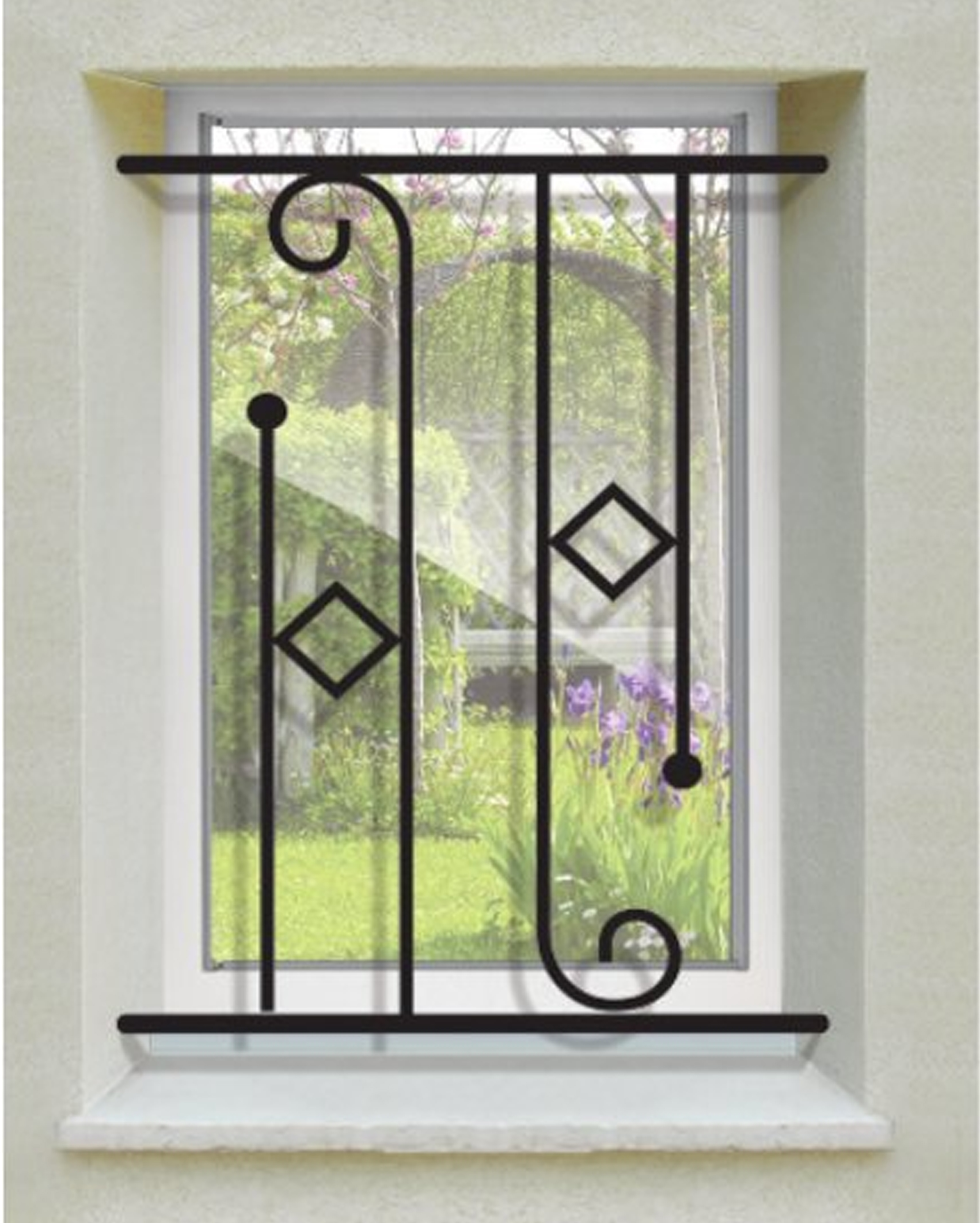 Reja de seguridad melenia para la ventana h = 65 cm x w = 100 cm (dimensión marco)