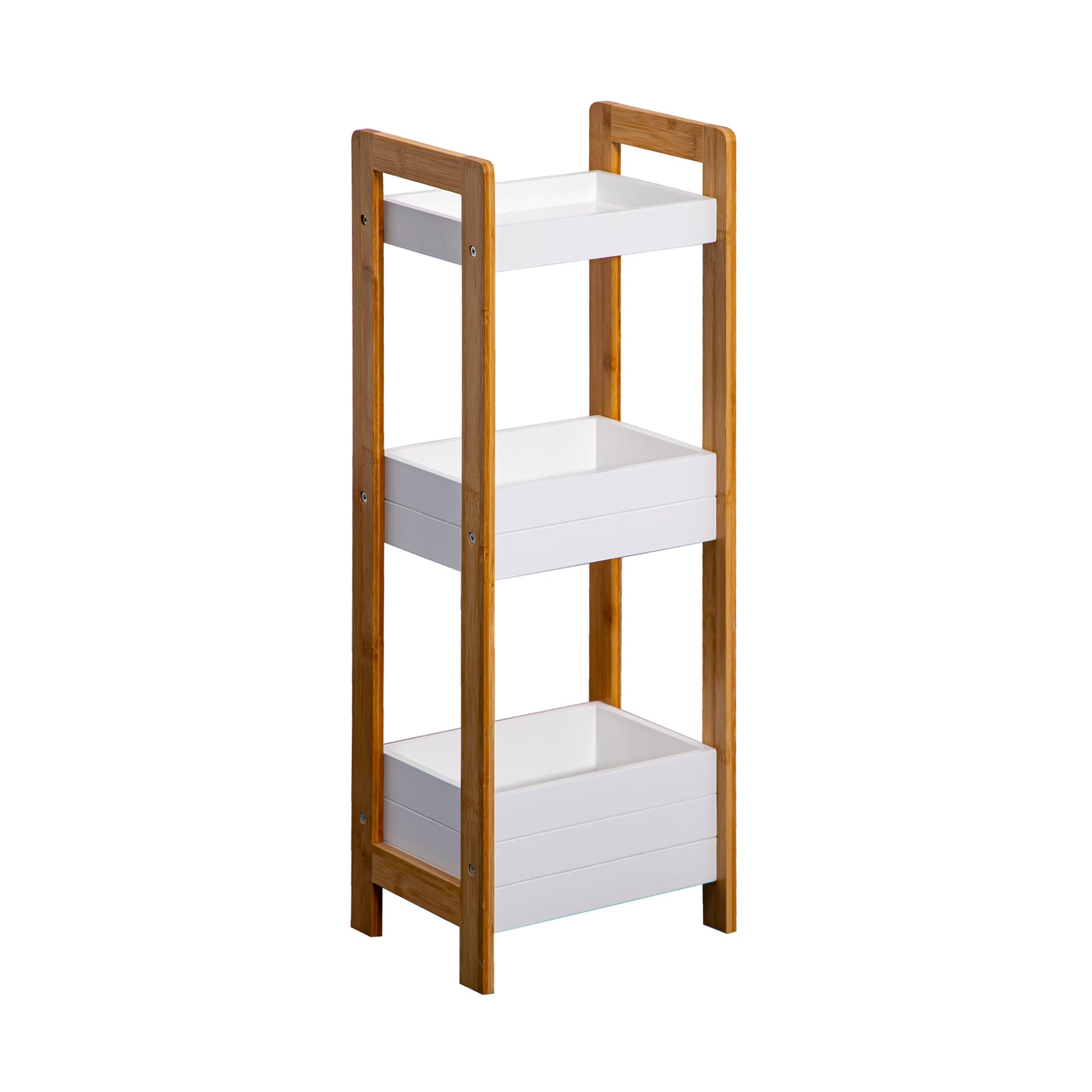 Muebles de baño de piso con 5 estantes en madera de bambú y Mdf