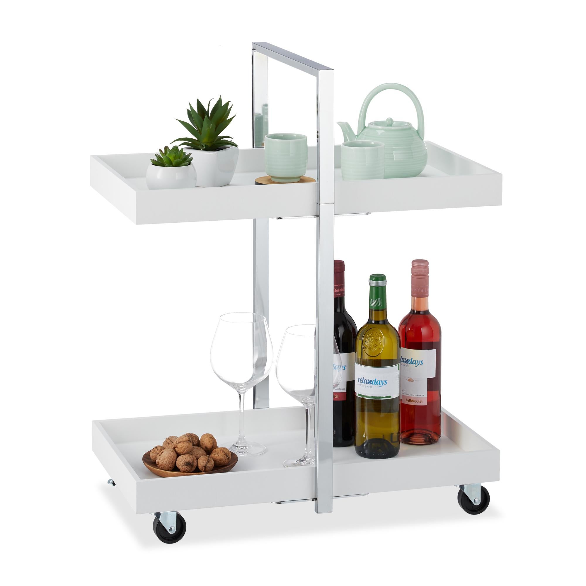 Relaxdays Carrello Da Cucina Con Ruote, 3 Ripiani, 2 Freni Portaoggetti Per Bagno E Ufficio Hxlxp 86x43x42 Cm Blu 52125973