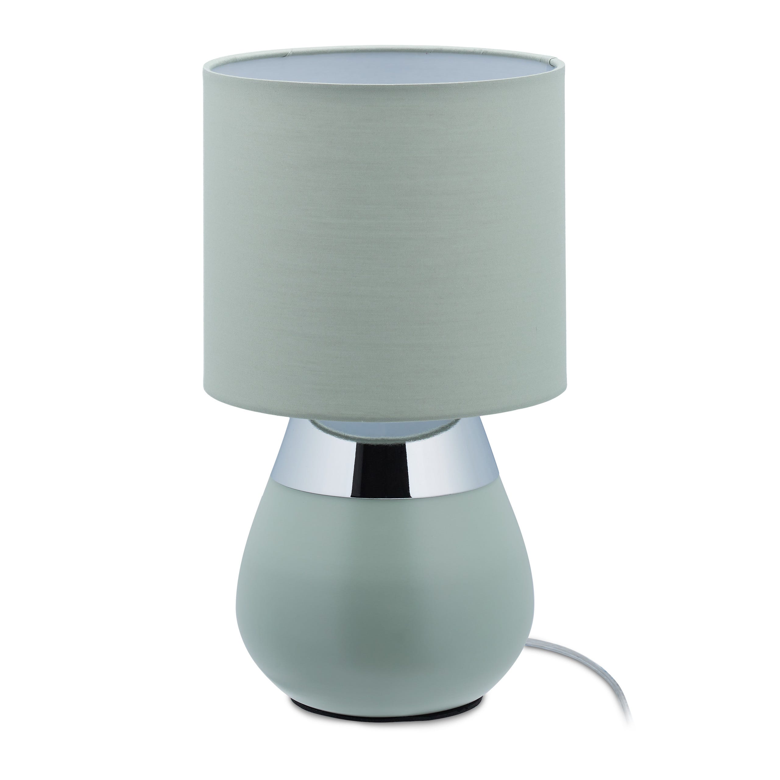 Relaxdays Lampe de chevet tactile, douille : E14, lumière indirecte, avec  abat-jour, H x D : 32 x 18 cm, verte