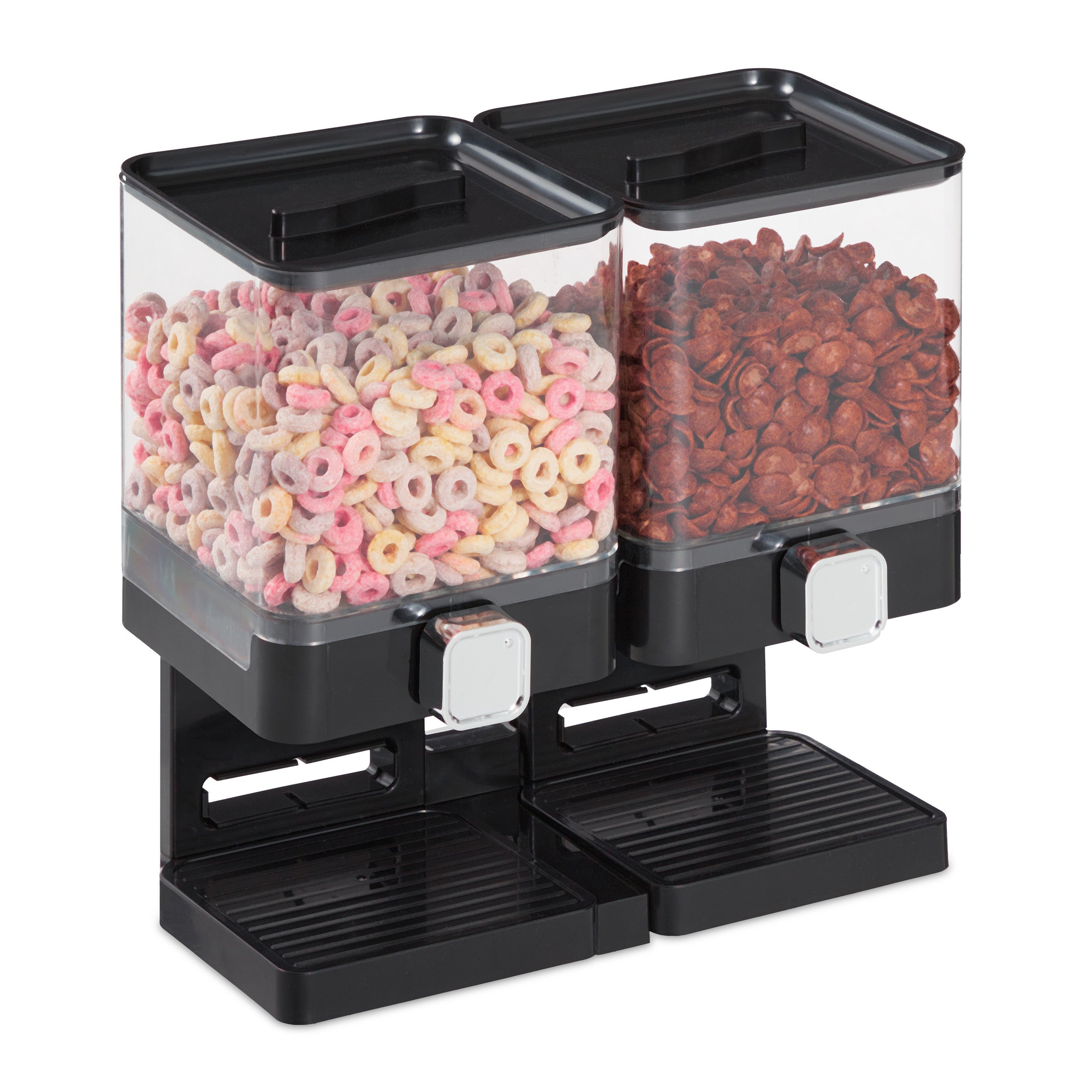 in Plastica Bianco Distributore per i Corn Flakes 1 pz Relaxdays Dispenser Cereali Doppio i Cioccolatini e i Dolcetti 