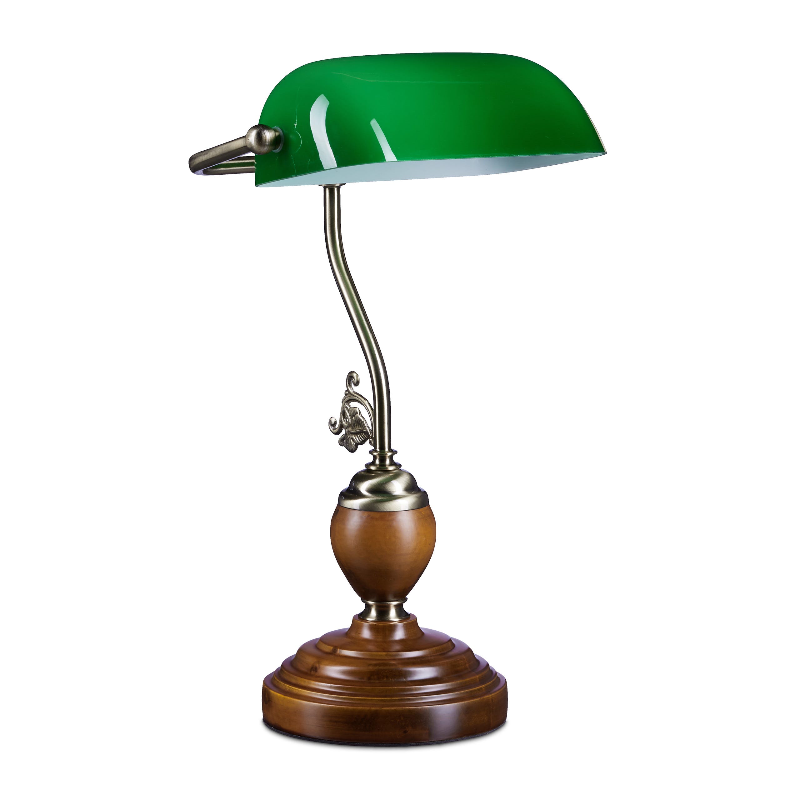 Lampe banquier en laiton Lampe de bureau en verre vert Cadeau