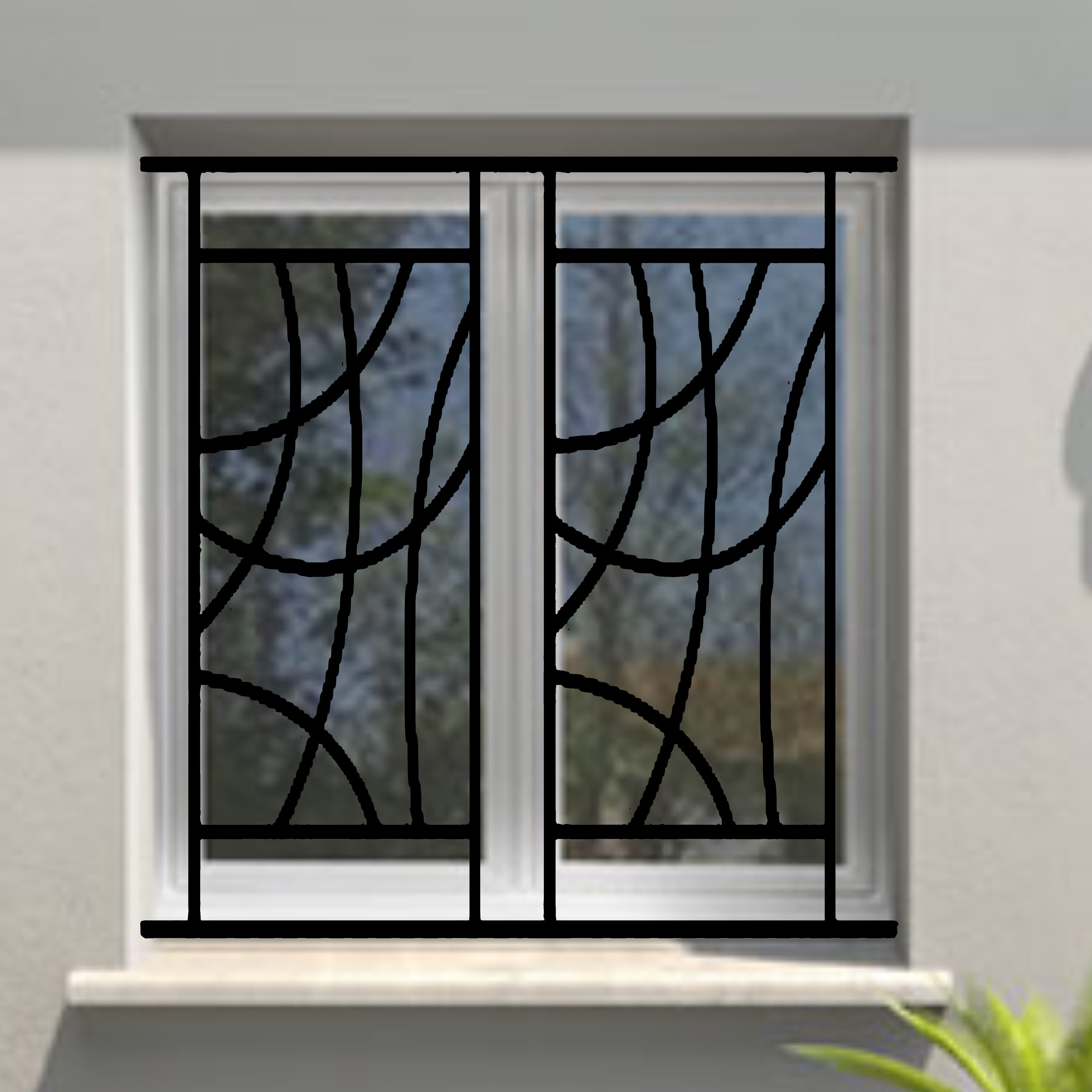 Reja de seguridad arcade para la ventana h = 135 cm x w = 160 cm (dimensión marco)