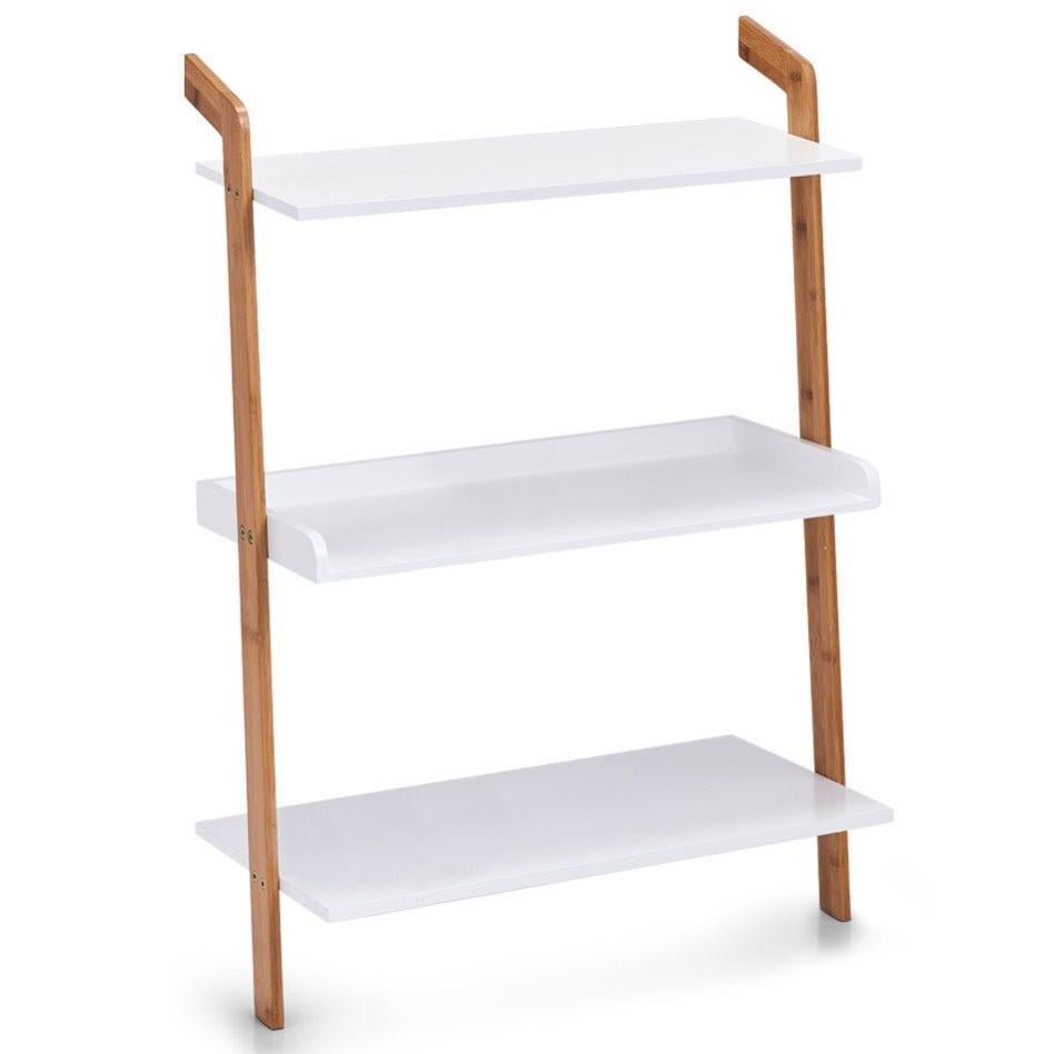 LadderRack with 3 shelves, bamboo/MDF, white, ZELLER Leroy Merlin
