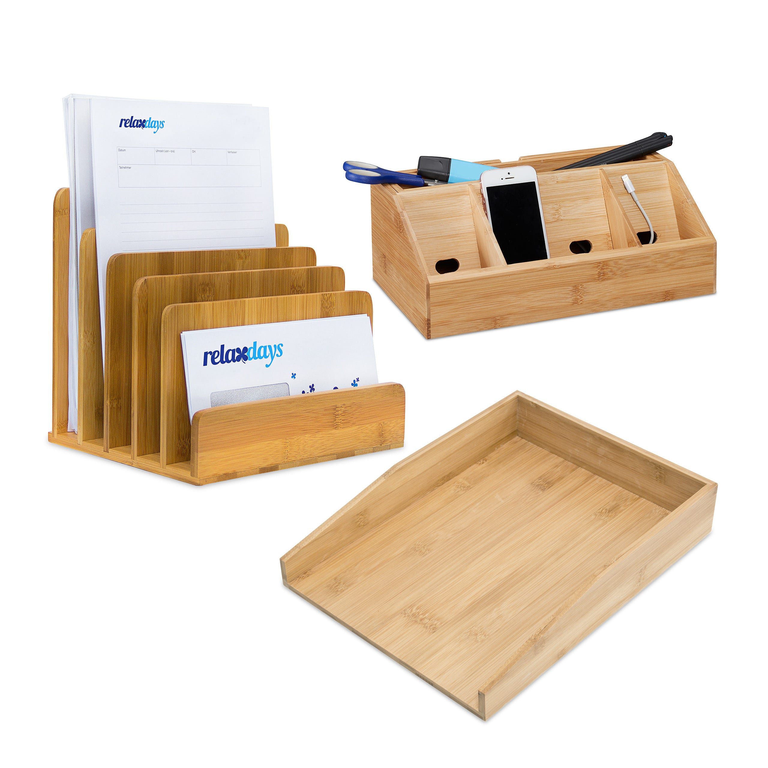 Bac à papier, bac à fichiers en bois Boîte de rangement de papeterie de  bureau en bois Filler Frame Tray Holder Organizer pour papier A4, lettre