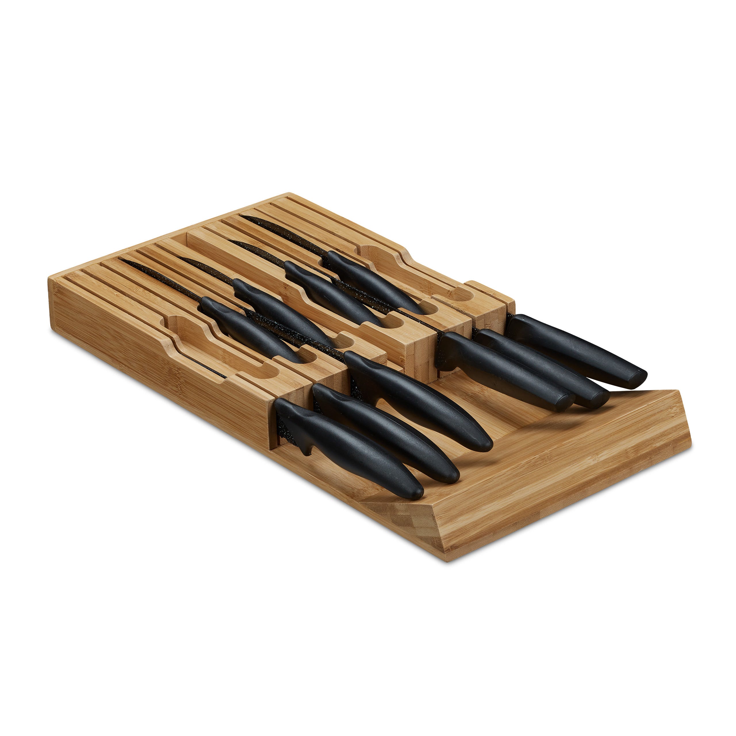 Porta coltelli in legno da banco a 3 posti - SteelinKitchen