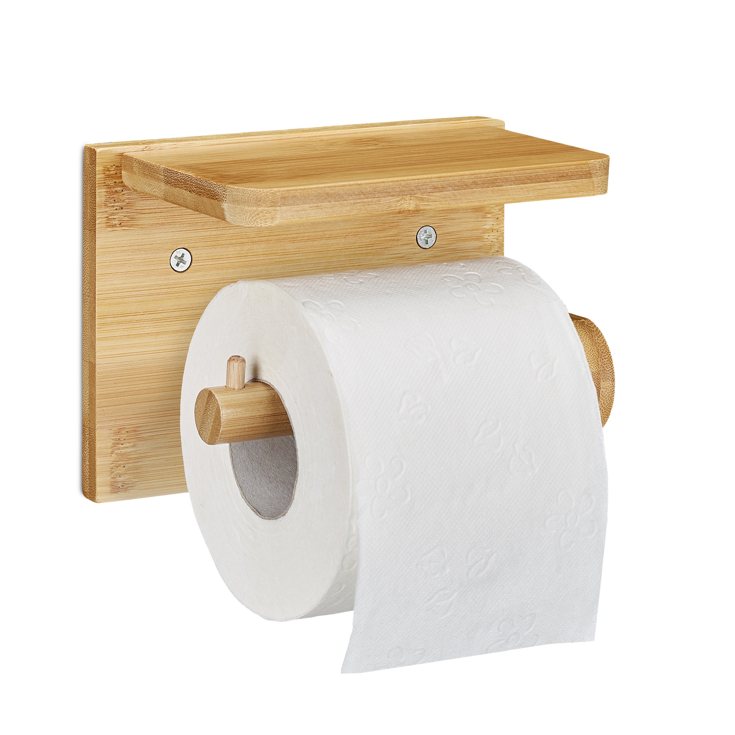Relaxdays Porte-papier toilette, avec espace de rangement pour