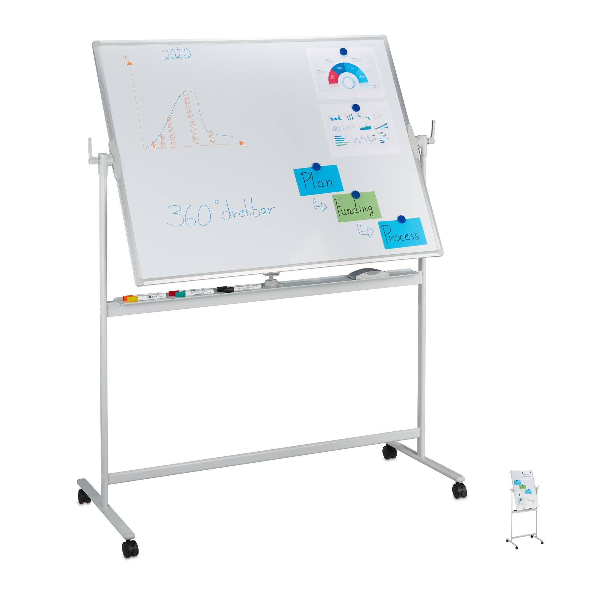tableau blanc mobile pivotant magn�tique double face