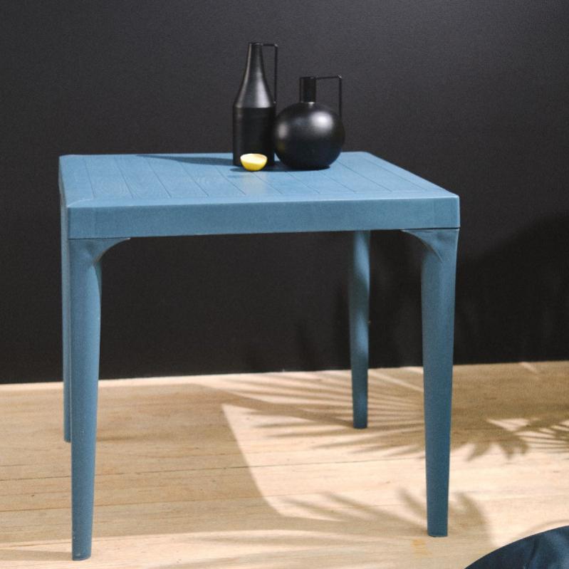 GIANTEX Tavolino Da Esterno Quadrato In HDPE Riciclato - Resistente Alle Intemperie Per Giardino, Terrazzo O Balcone - Grigio 35,5x35,5x46,5 Cm
