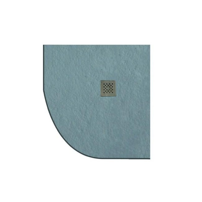 Piatto Doccia Semicircolare 90x90cm In Pietra Vulcanica - Nero Ruvido - Spessore 3cm - Foto 3