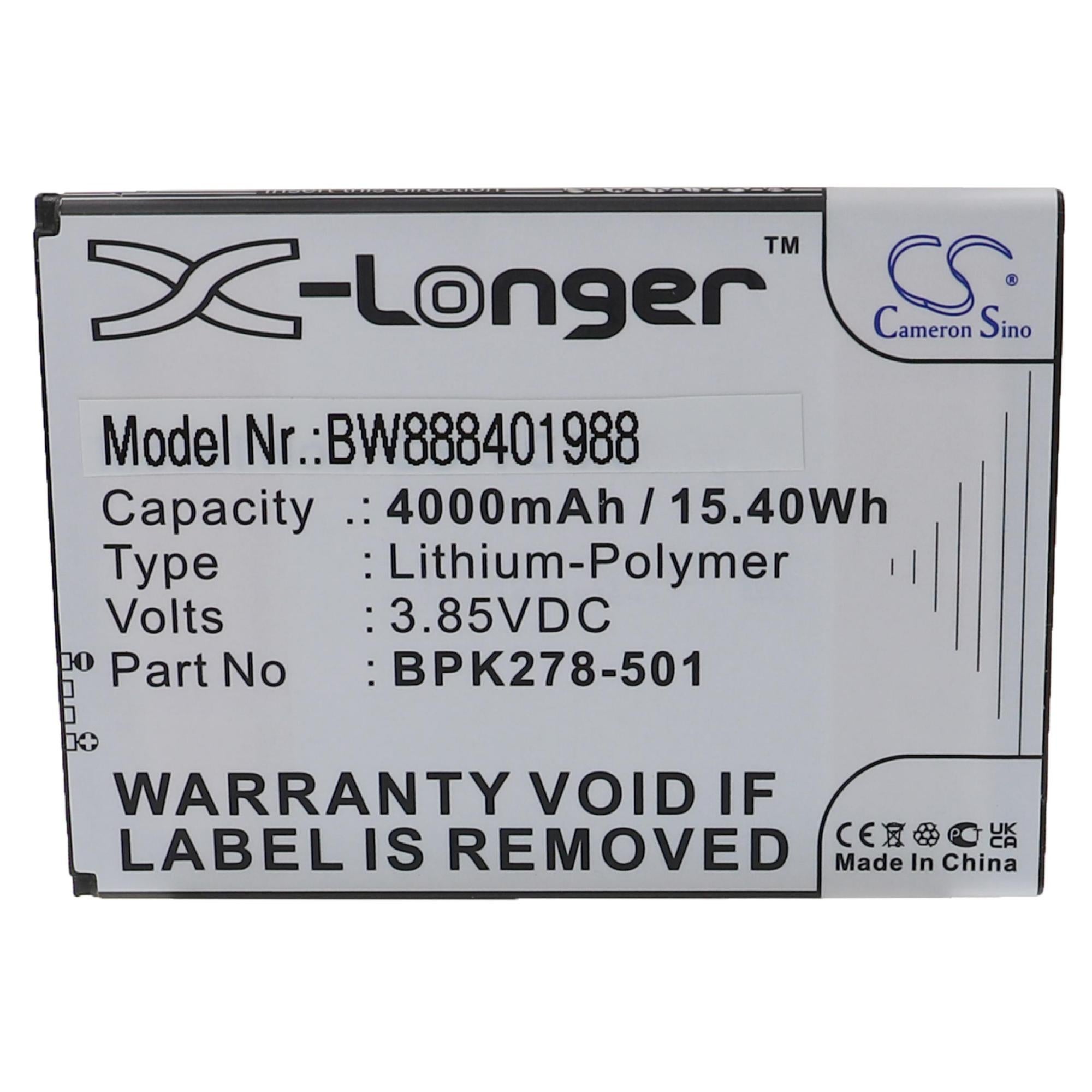 Batterie Vhbw Pour Scanner Verifone - Remplace BPK474-001-03-B, 2600mAh 3.7V Li-ion - Pour Terminaux POS Et Code-barres - 7