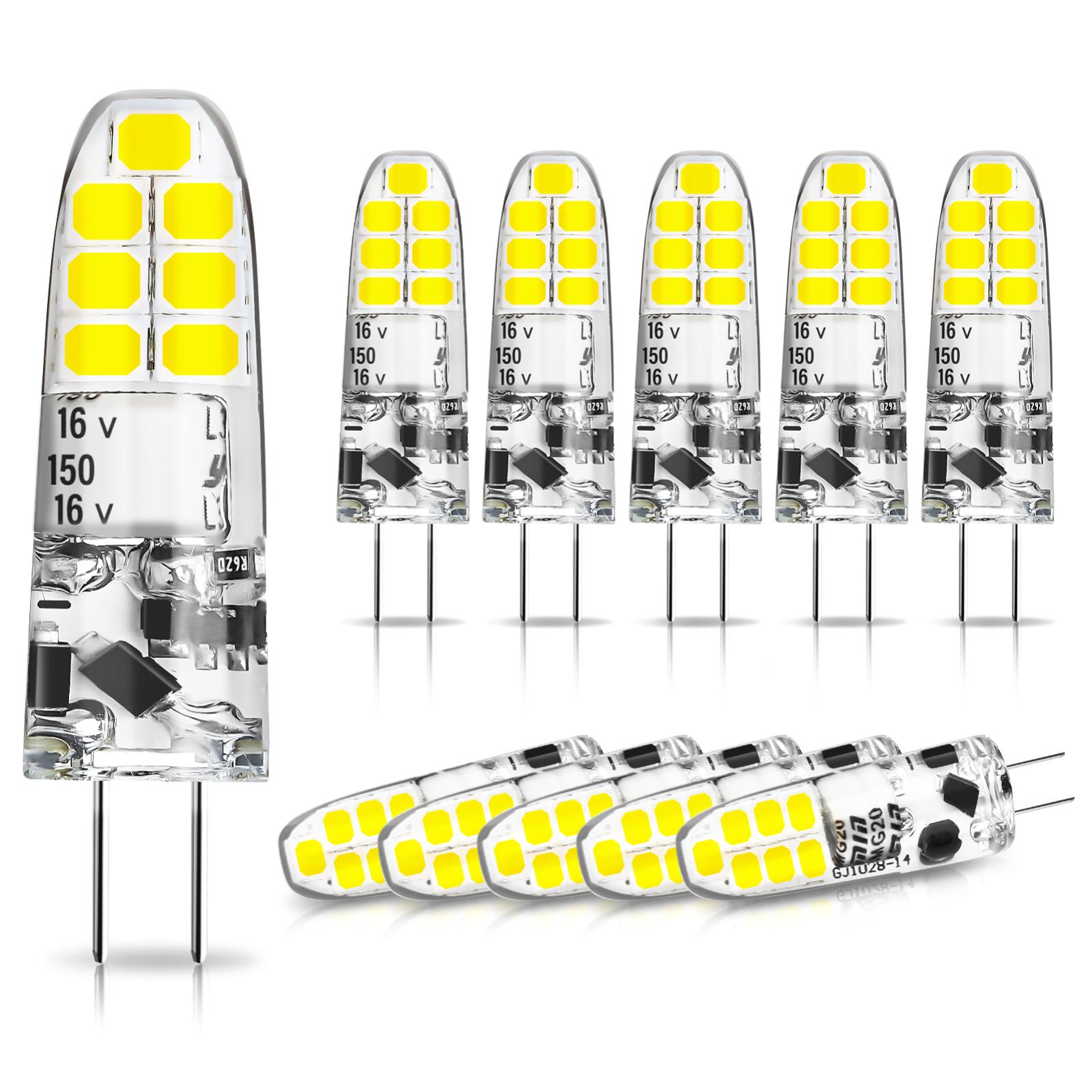 Lot de 10 Ampoules LED capsule G4 200 lm 6000K 2W équivalent 20W G4