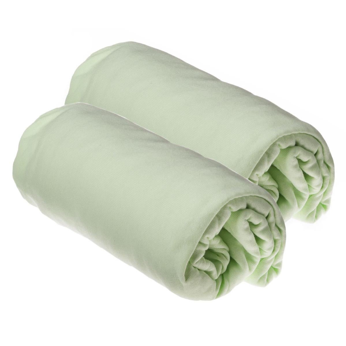 Soarwg Kids Lot de 2 draps-Housses pour Poussette - Housse de Matelas pour Nouveau-né - 100% Mousseline de Coton - pour couffin - Vert - 83 x 43 cm