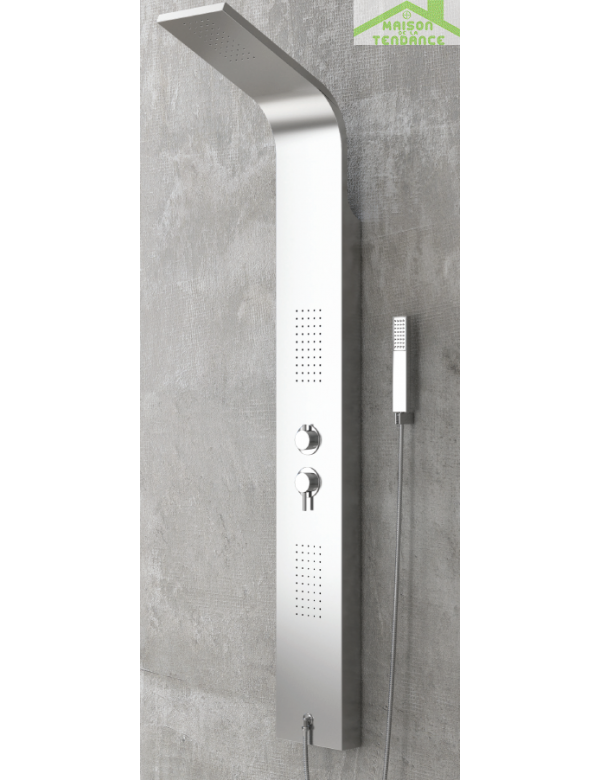 Colonne de douche hydromassante ELEA en acier inoxydable 165 cm Leroy
