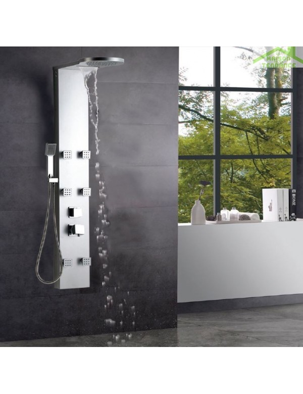 Colonne de douche hydromassante THALIA en ABS chromé 134x20x7 cm