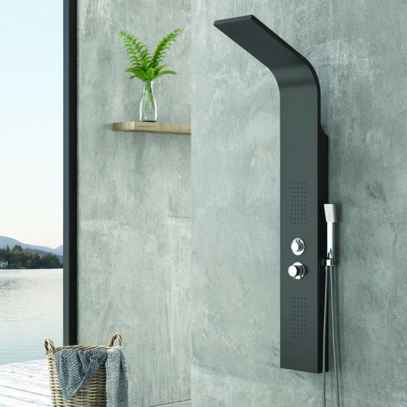 Colonne de douche hydromassante SUE en aluminium 140x20x6,5 cm Leroy
