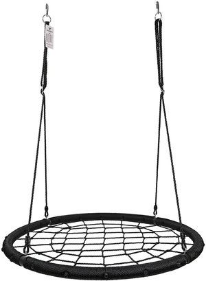 Relaxdays Balançoire nid d'oiseau maille filet 120 cm à suspendre ajustable  enfant adulte jardin extérieur 150 kg, noir