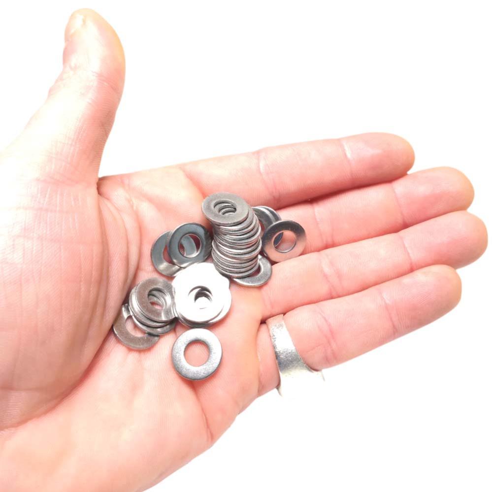 Rondelles Metal Inox M6 : Boite 30 Pcs Plate Moyenne Acier Inoxydable A2 | Usage Interieur et Exterieur | Dimension : (6,4mm x 14mm x 1,2mm) - 4