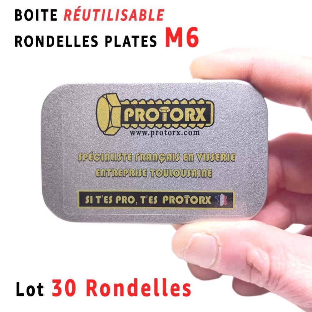 Rondelles Metal Inox M6 : Boite 30 Pcs Plate Moyenne Acier Inoxydable A2 | Usage Interieur et Exterieur | Dimension : (6,4mm x 14mm x 1,2mm) - 5