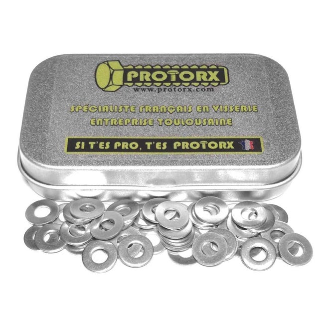 Rondelles Metal Inox M4 : Boite 50 Pcs Plate Moyenne Acier Inoxydable A2 | Usage Interieur et Exterieur | Dimension : (4,3mm x 10mm x 0,8mm)