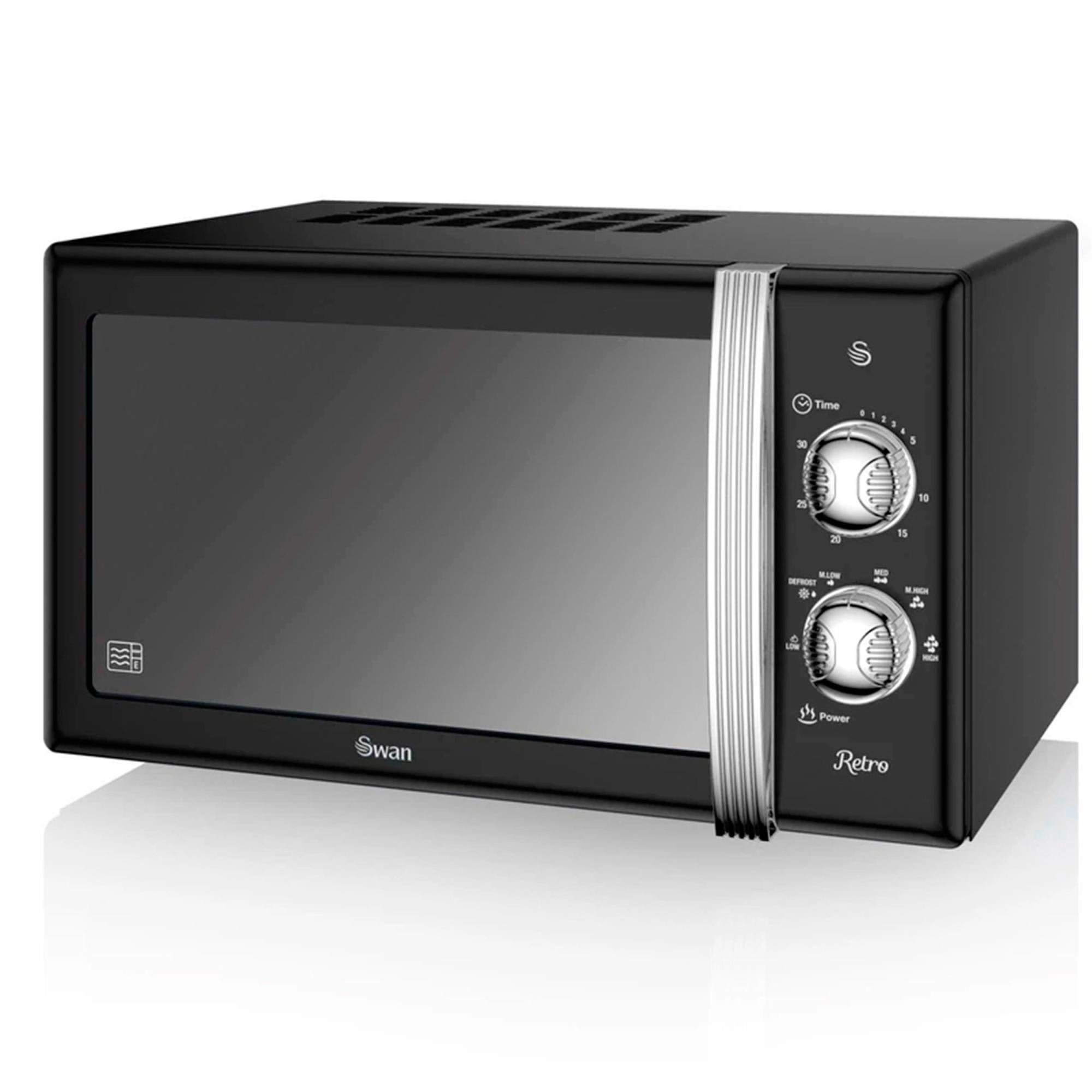 Retro Microonde Manuale 20L, 5 Livelli di Potenza, Scongelamento, Timer 30  Min. SWAN Nero 800W SM22130BN | Leroy Merlin