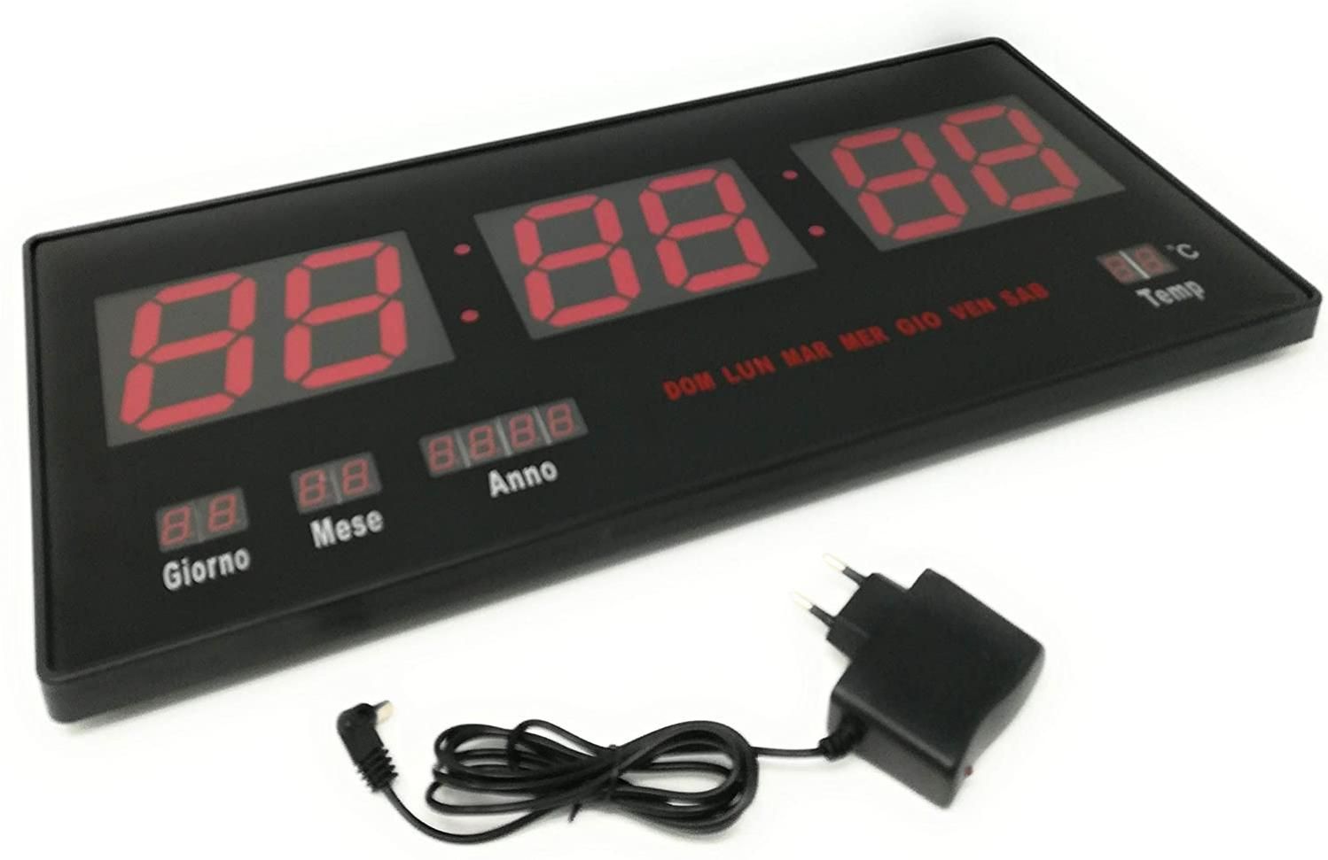 Orologio Digitale Da Parete Muro Led Calendario Temperatura