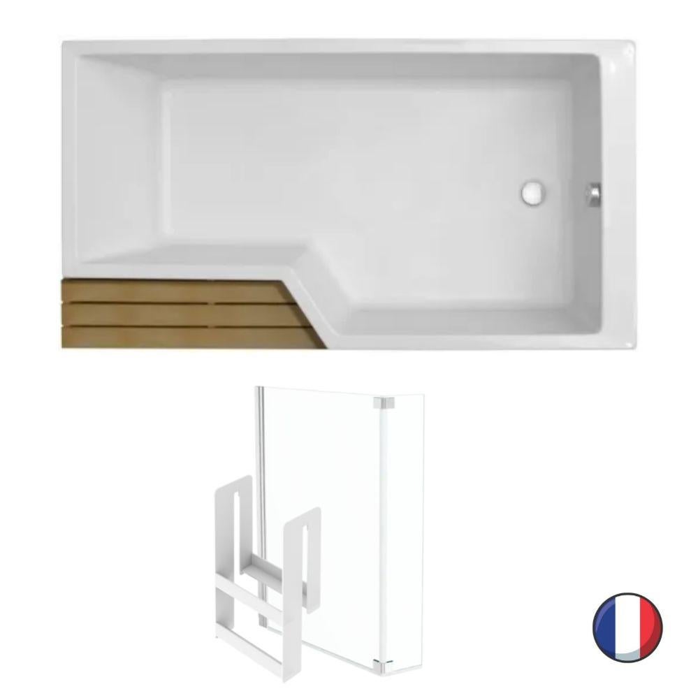 Baignoire bain douche JACOB DELAFON Neo + étagère + pare bain 150 x
