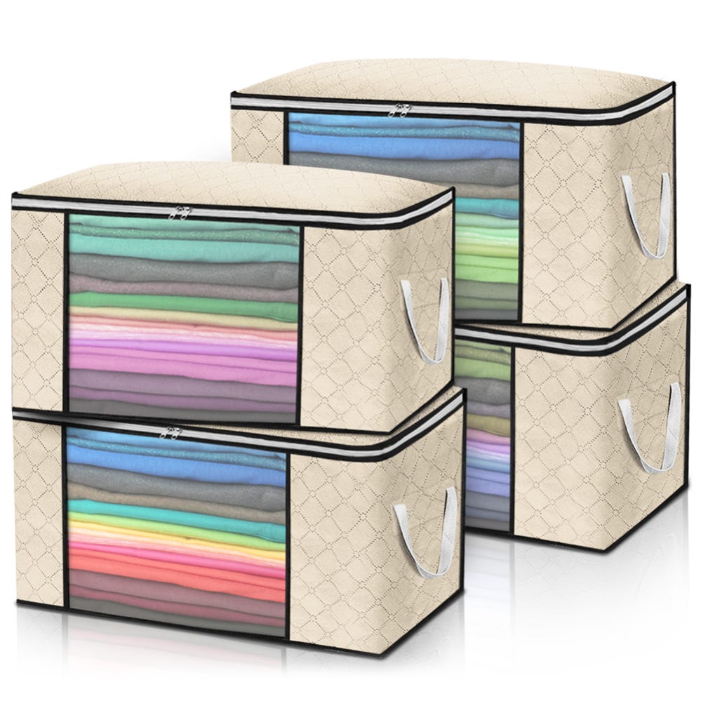ASelected Grande set di 2 scatole portaoggetti da 50 x 40 x 20 cm, organizer per credenza, con manico in pelle e divisore, in tessuto, pieghevoli, per vestiti, libri (grigio ASelected Grande set di 2 scatole portaoggetti da 50 x 40 x 20 cm, organizer per credenza, con manico in pelle e divisore, in tessuto, pieghevoli, per vestiti, libri (grigio