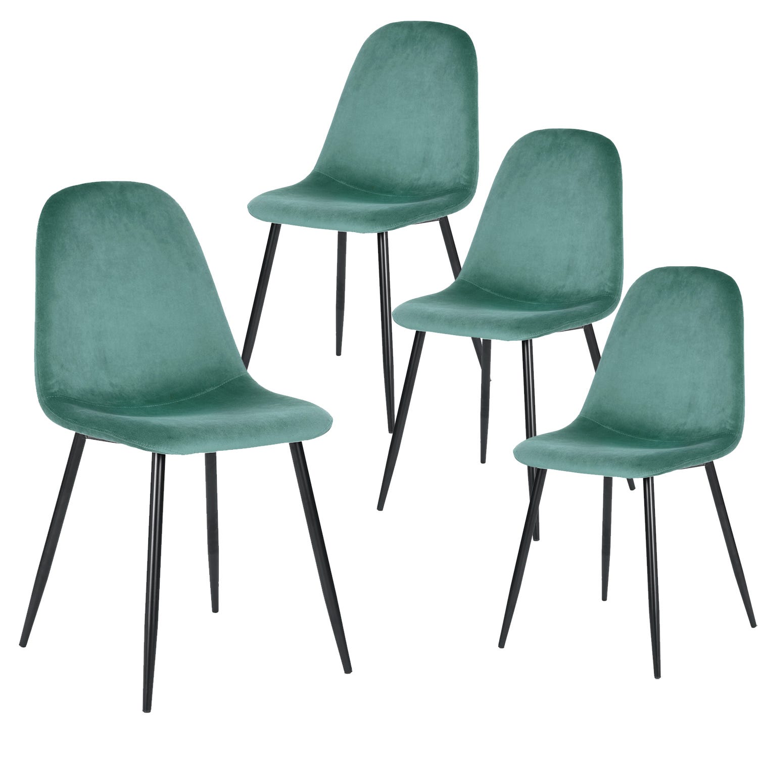 Lot de 6 chaises de salle à manger fauteuil de table en velours Meubles  Cosy