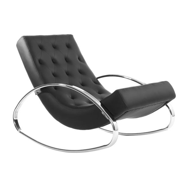 Rocking Chair Design Noir Chesty Leroy Merlin 