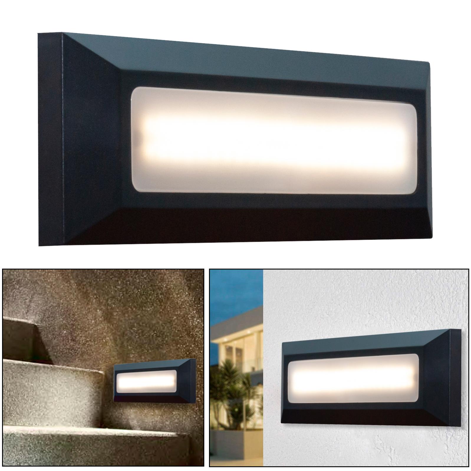 Projecteur mural rectangulaire LED 4W allée jardin cour entrée 230V