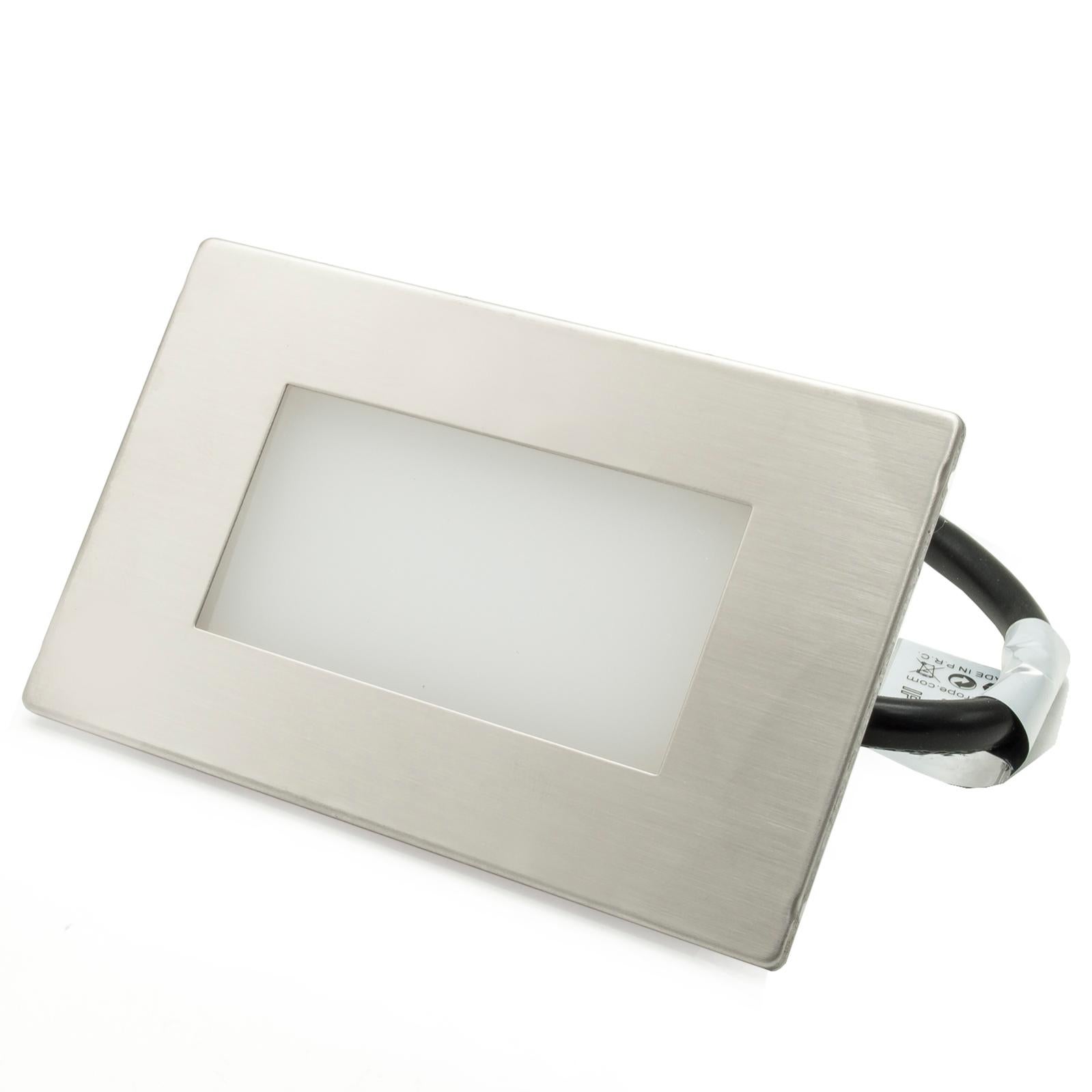 Segnapasso LED Da Incasso Per Esterni, Modello ES49-BN, Colore Bianco, Luce Naturale 4000K, 3W, IP65. Ideale Per Vialetti E Giardini.
