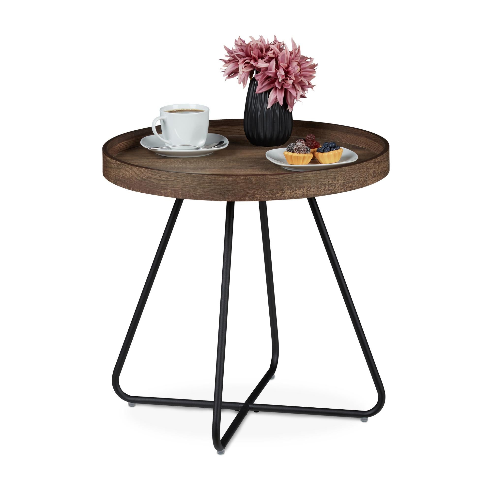 Tavolino Da Divano Rotondo In Acrilico Trasparente - Diametro 45 Cm, Altezza 47,5 Cm - Resistente E Pronto All'uso