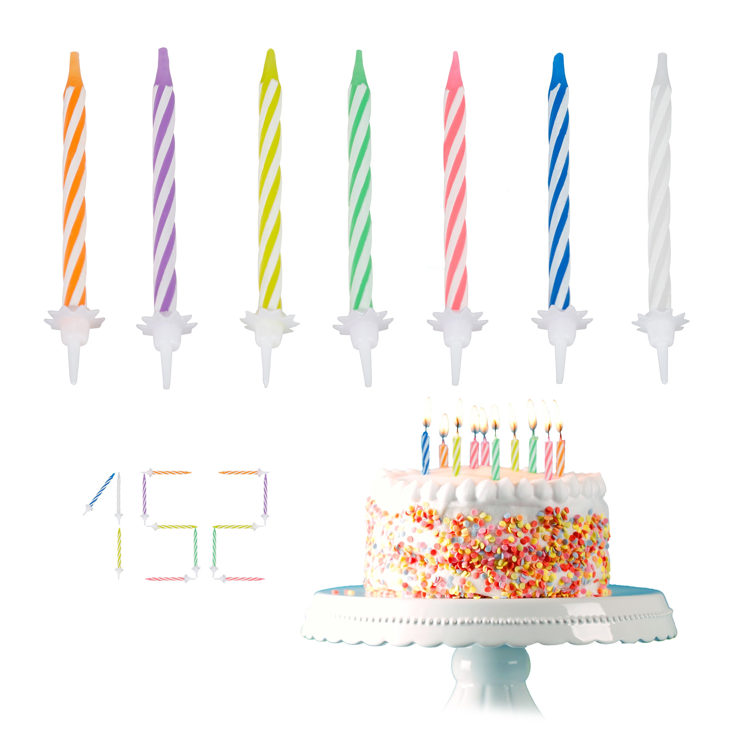 Generic Bougies d'anniversaire multicolores 6 Pcs décor de gâteau,  fournitures de fête, bougie magique à prix pas cher