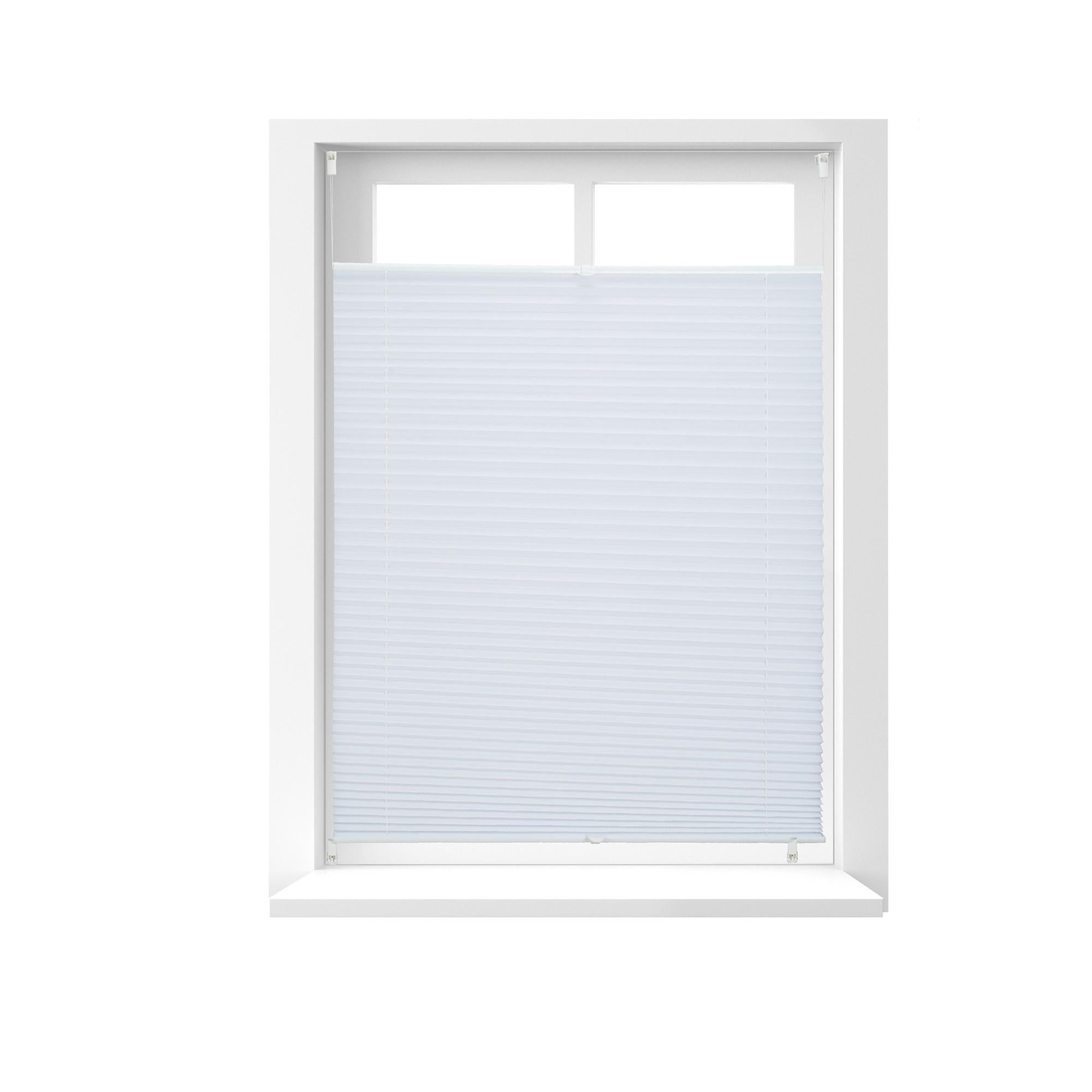 Relaxdays Store vénitien sans perçage volet fenêtre blanc laisse passer la lumière, 90 x 130 cm