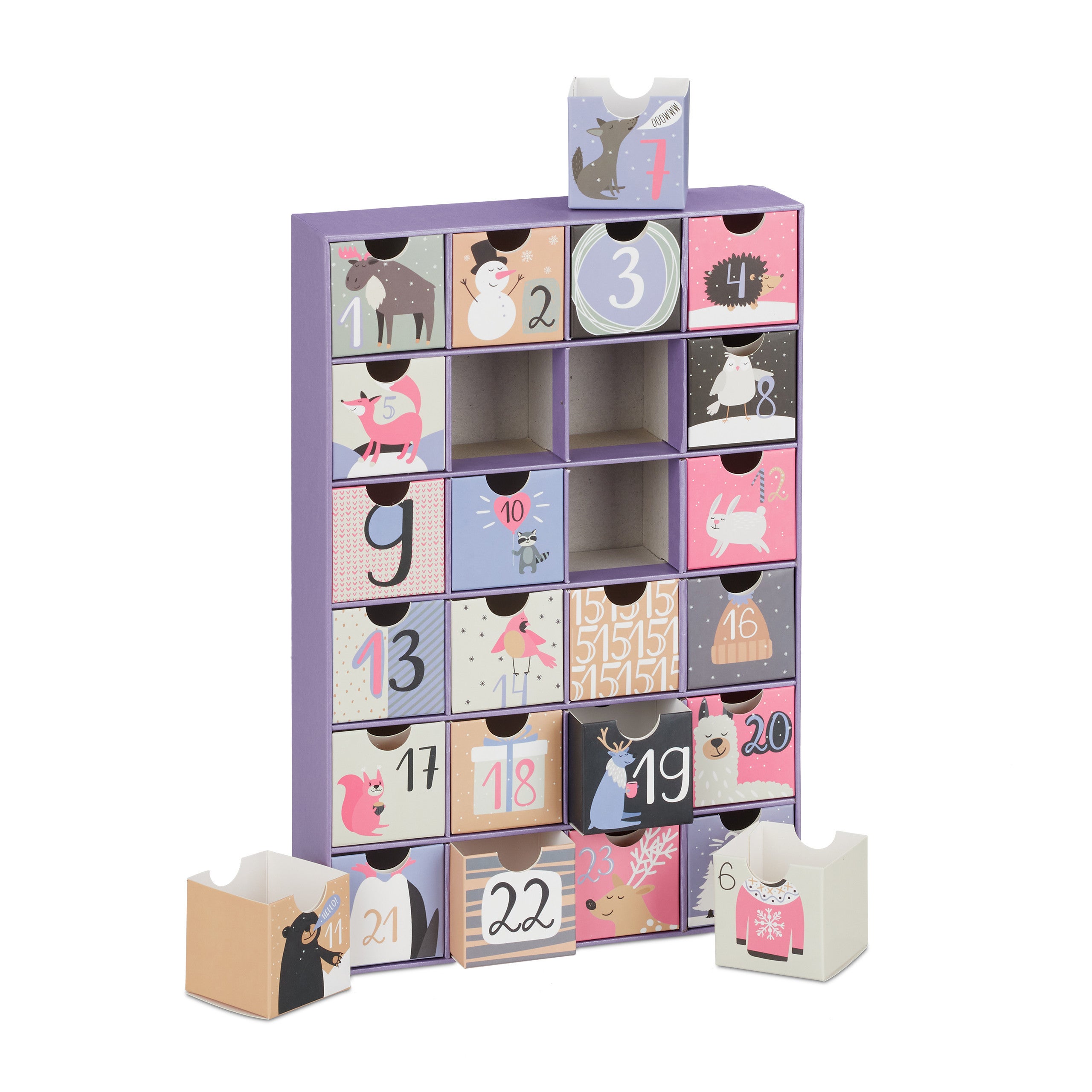 relaxdays Calendrier de l'Avent DIY 24 boites vides Cubes à remplir  soi-même Noël, Enfant Adulte, Carton, Design A, 32 x 22 x 5 cm : :  Cuisine et Maison