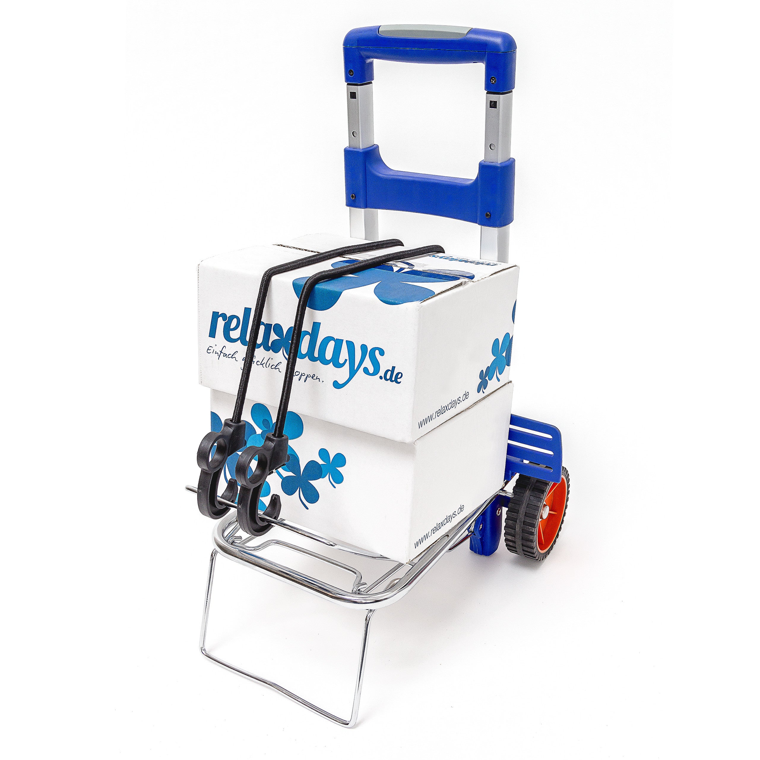 Relaxdays Carrello Portapacchi, Carrellino da Trasporto con Ruote, Trolley  Porta Pacchi Pieghevole, in Alluminio, Blu