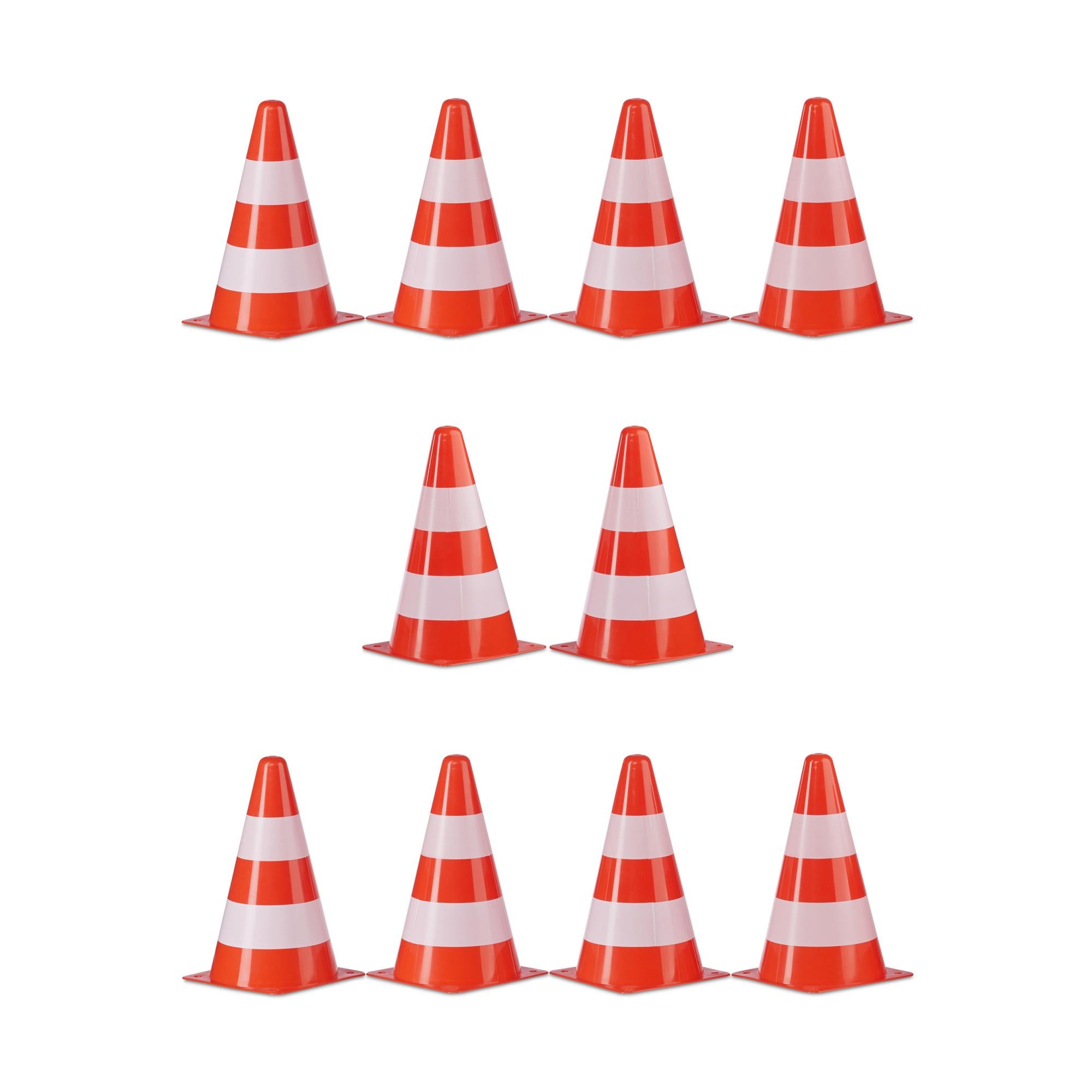 Relaxdays Cônes De Signalisation Pliables - Lot De 2 Avec Bandes Réfléchissantes - 70 Cm - Orange