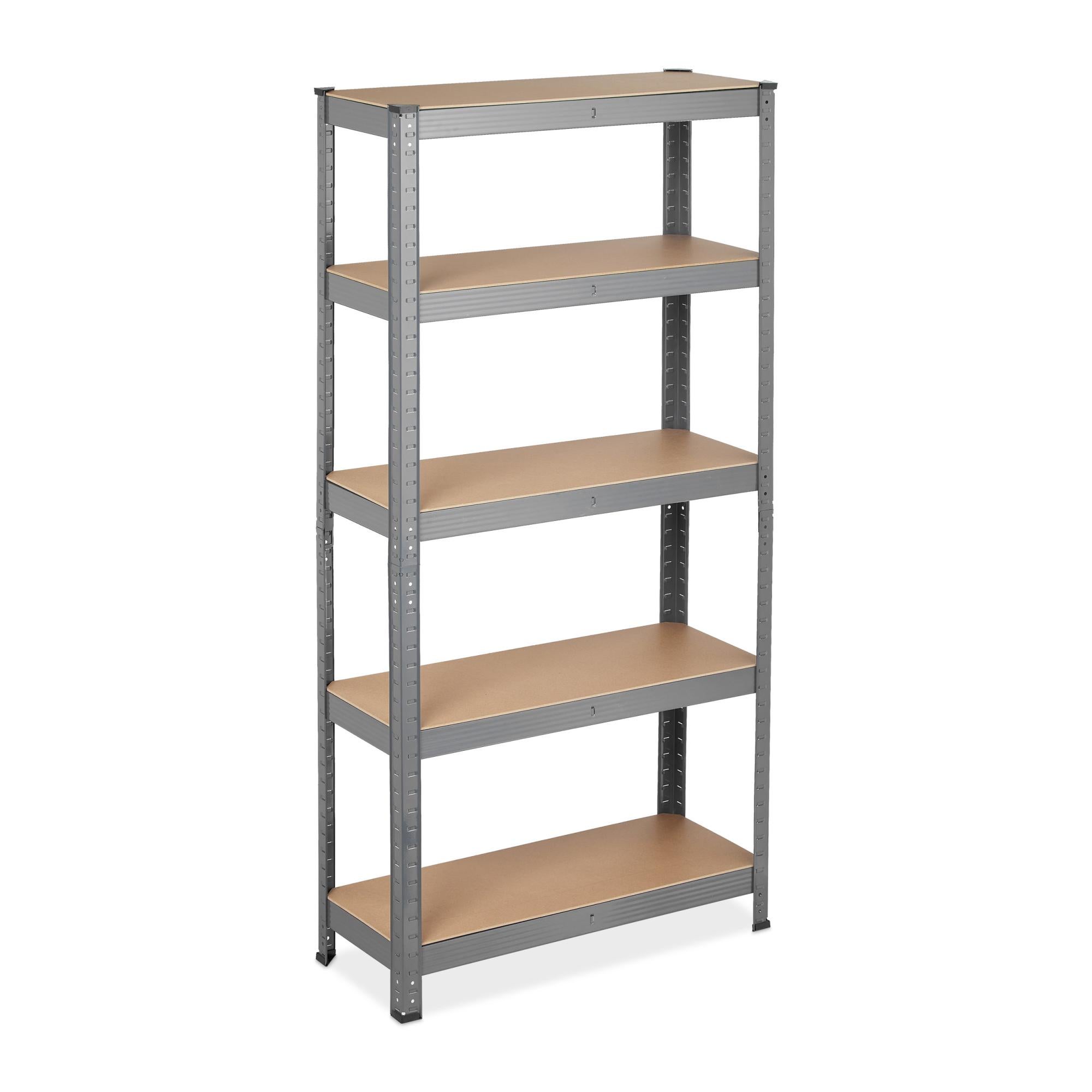 Scaffale In Metallo Relaxdays 5 Ripiani – Portata 875 Kg, 180x90x40 Cm, Regolabile, Zincato, Per Garage E Cantina