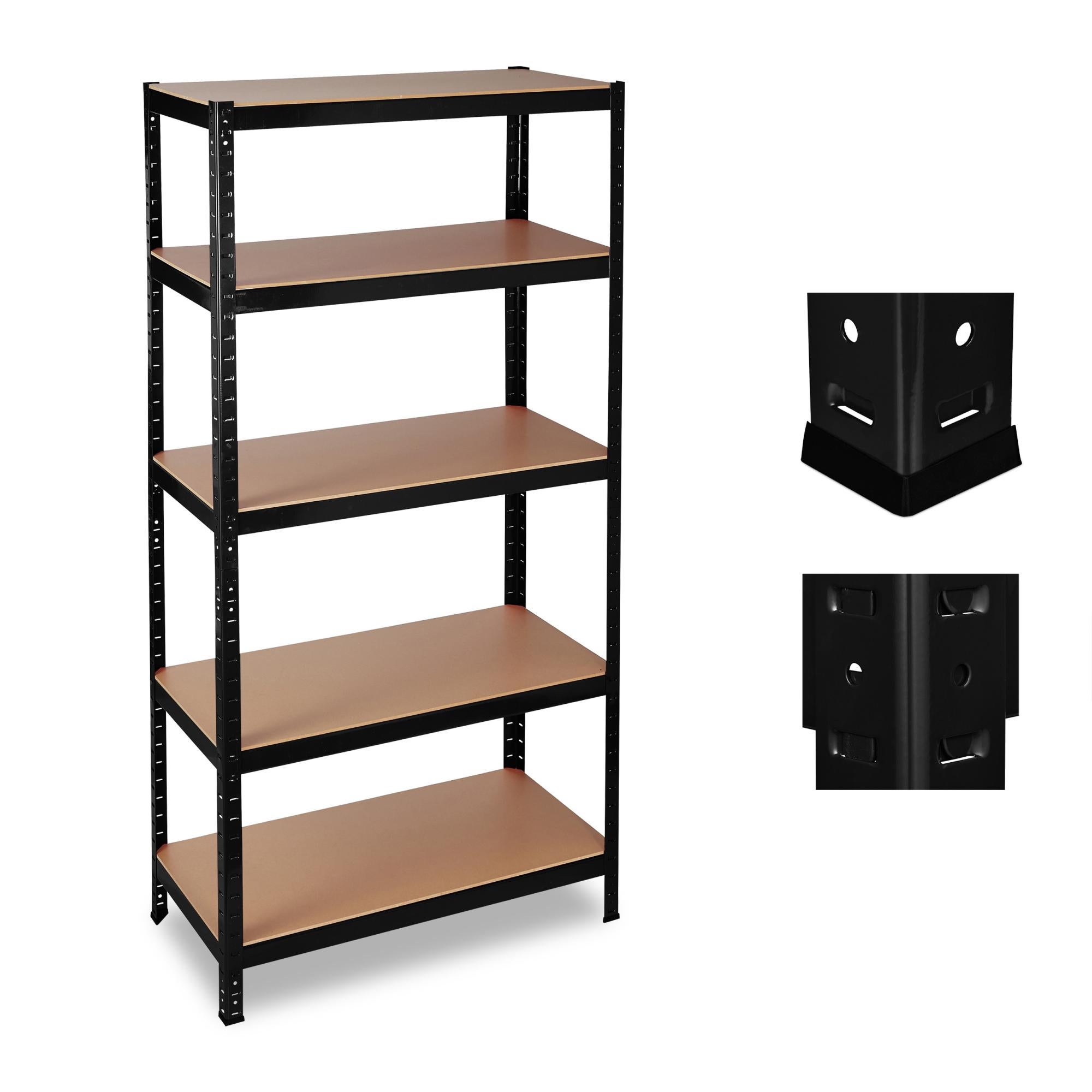Scaffale In Metallo Relaxdays 200x90x60 Cm – 5 Ripiani Regolabili, Portata 1325 Kg, Per Garage, Cantina, Officina