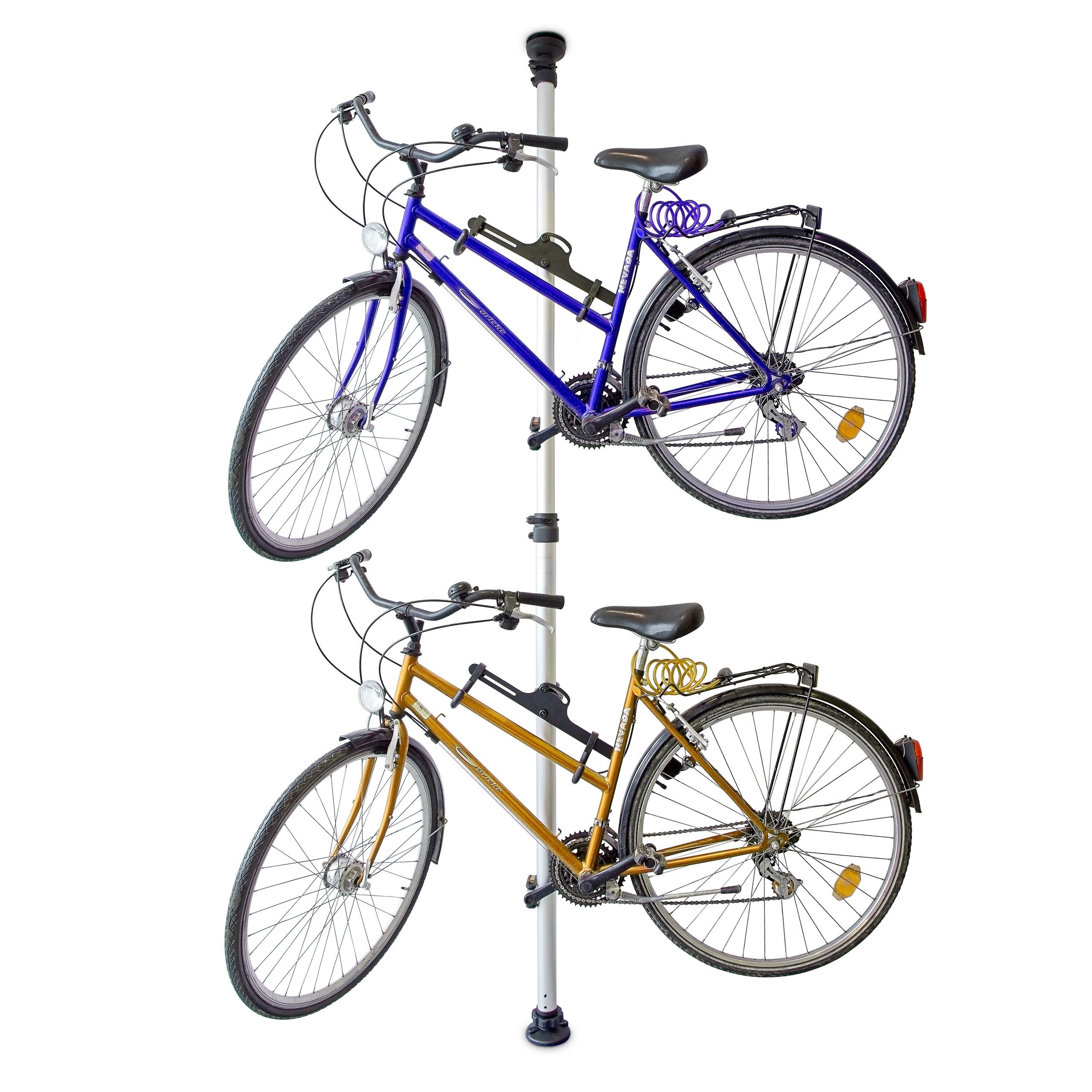 Support pour 2 vélos télescopique Mottez H. 200 cm à 275 cm rouge