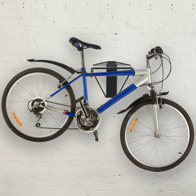 Relaxdays Porte-vélo mural pliable crochet Charge à 50 Kg Range-vélo garage  cave 2 vélos, noir