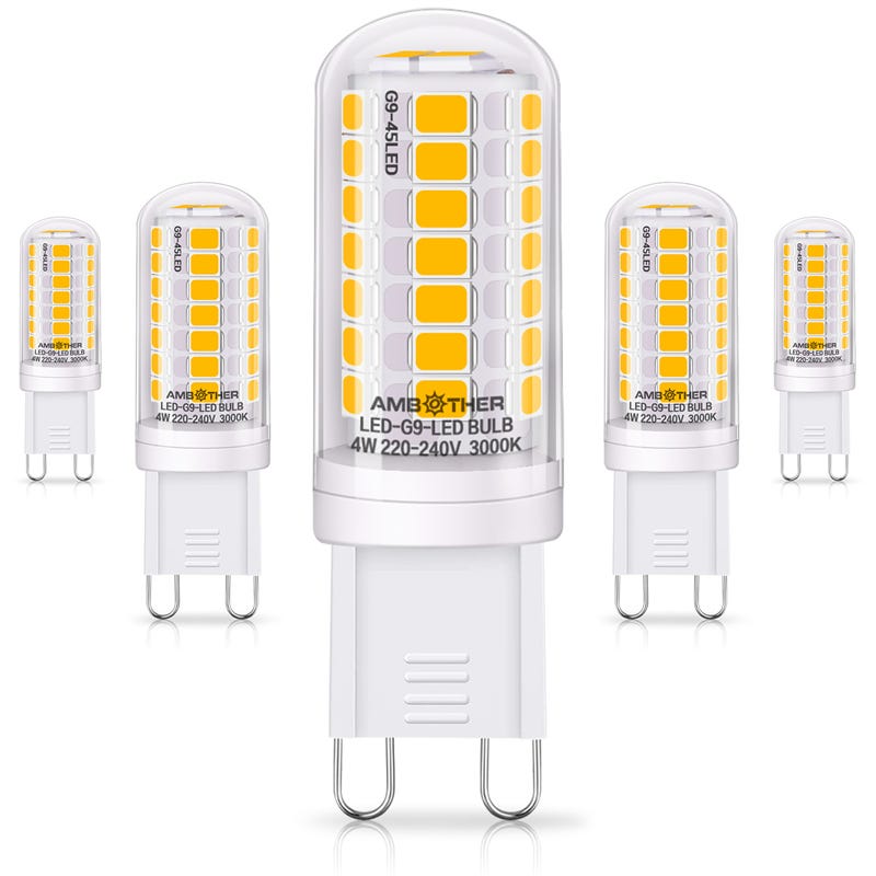 Lot de 5 Ampoules halogène capsule G9 LED 450 lm 3000K blanc chaud