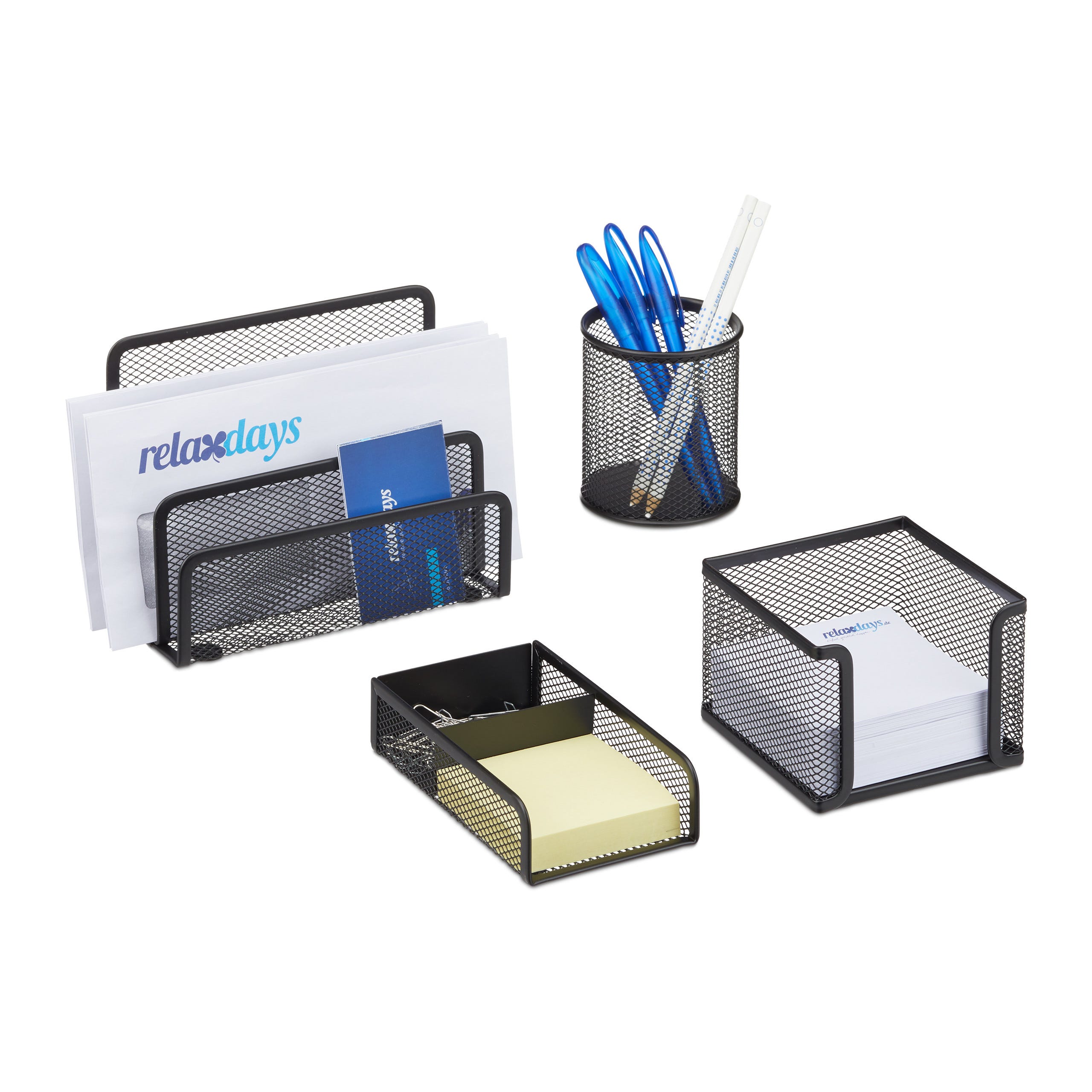 Set Scrivania 2 Organizer, Box Porta-foglietti, Porta-oggetti