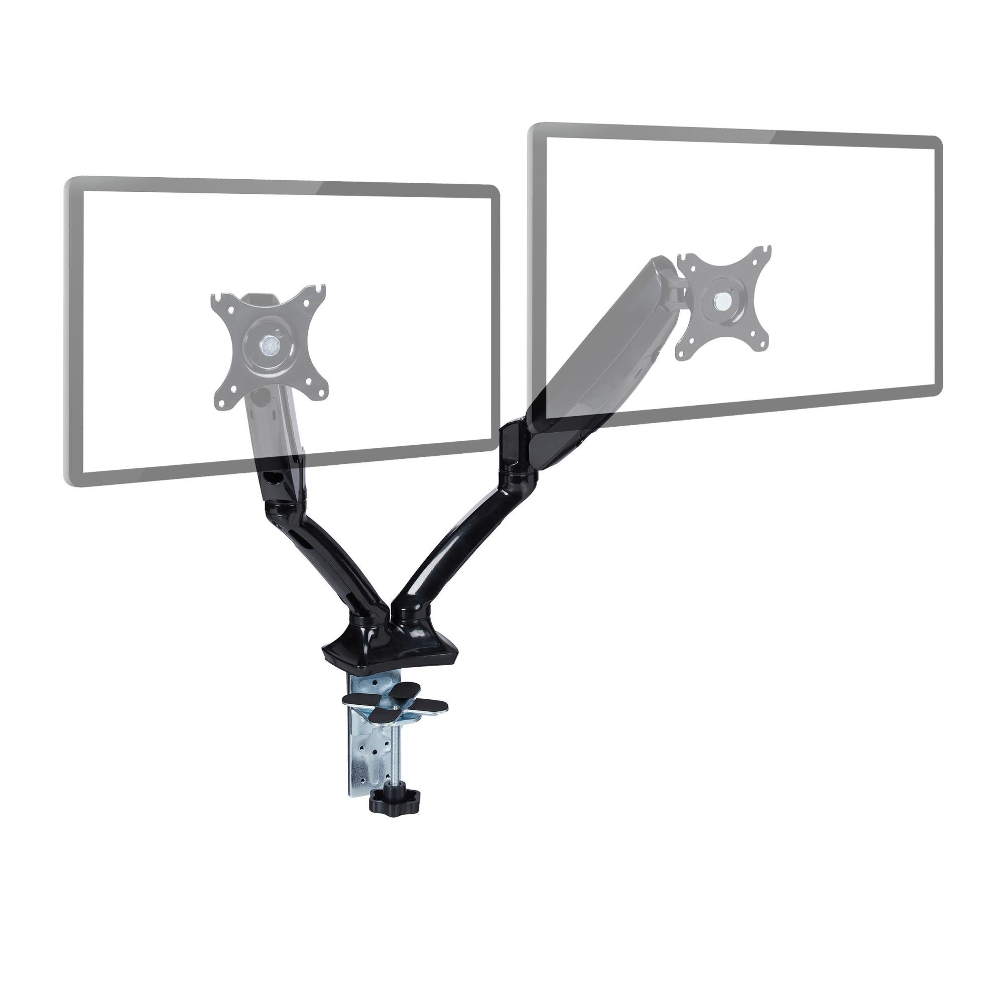Office Star Ascend II – Supporto Per Monitor A Doppio Braccio, Rotazione 360°, Inclinazione Regolabile, Gestione Cavi, Portata Per Schermi 17"-30", Con USB 3.0